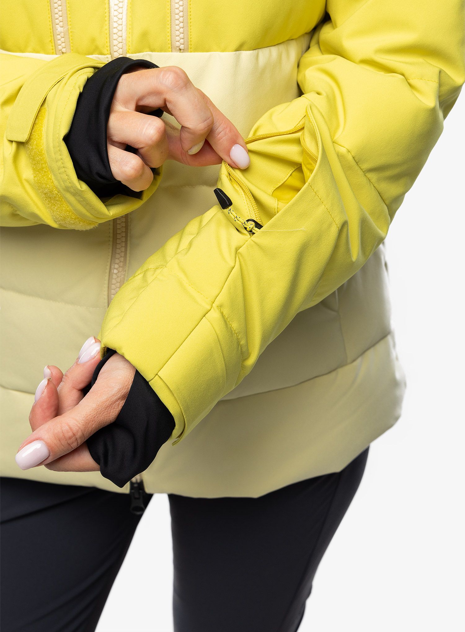 Ženska perjana jakna Marmot Slingshot Jacket - limelight/wheat