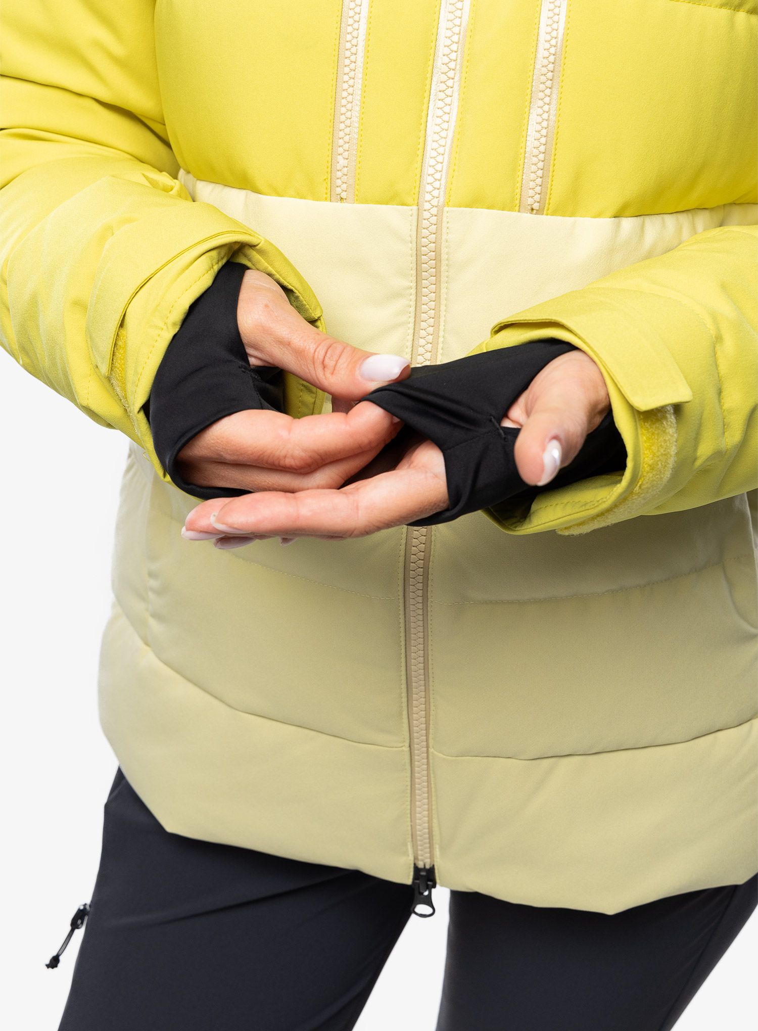 Ženska perjana jakna Marmot Slingshot Jacket - limelight/wheat