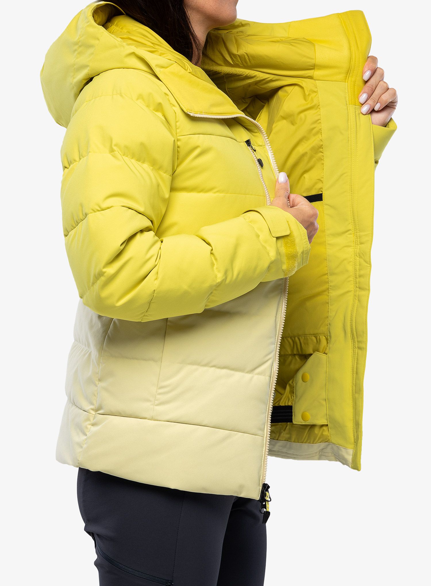 Ženska perjana jakna Marmot Slingshot Jacket - limelight/wheat