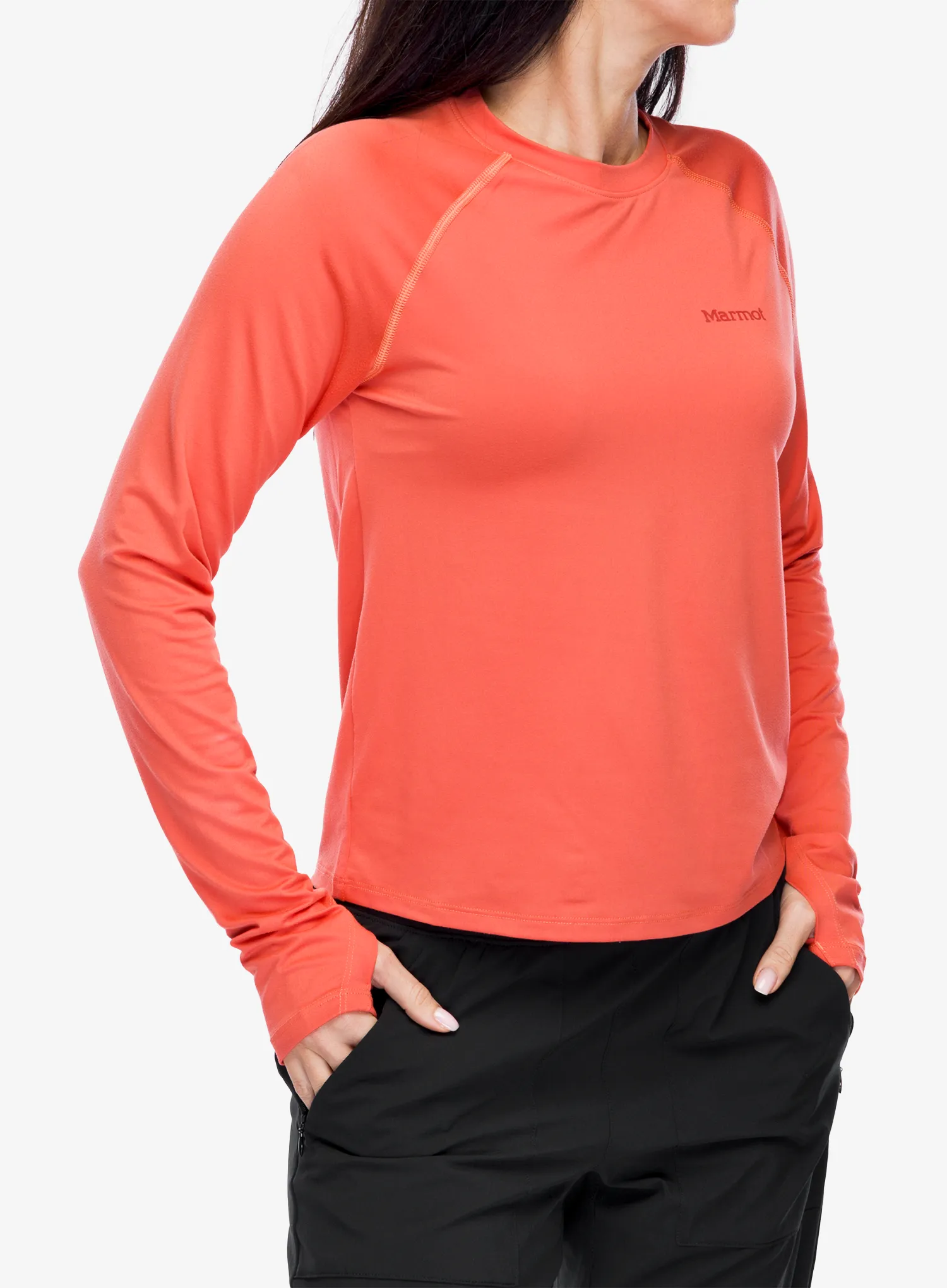 Ženska dukserica bez kapuljače Marmot Windridge LS - grapefruit
