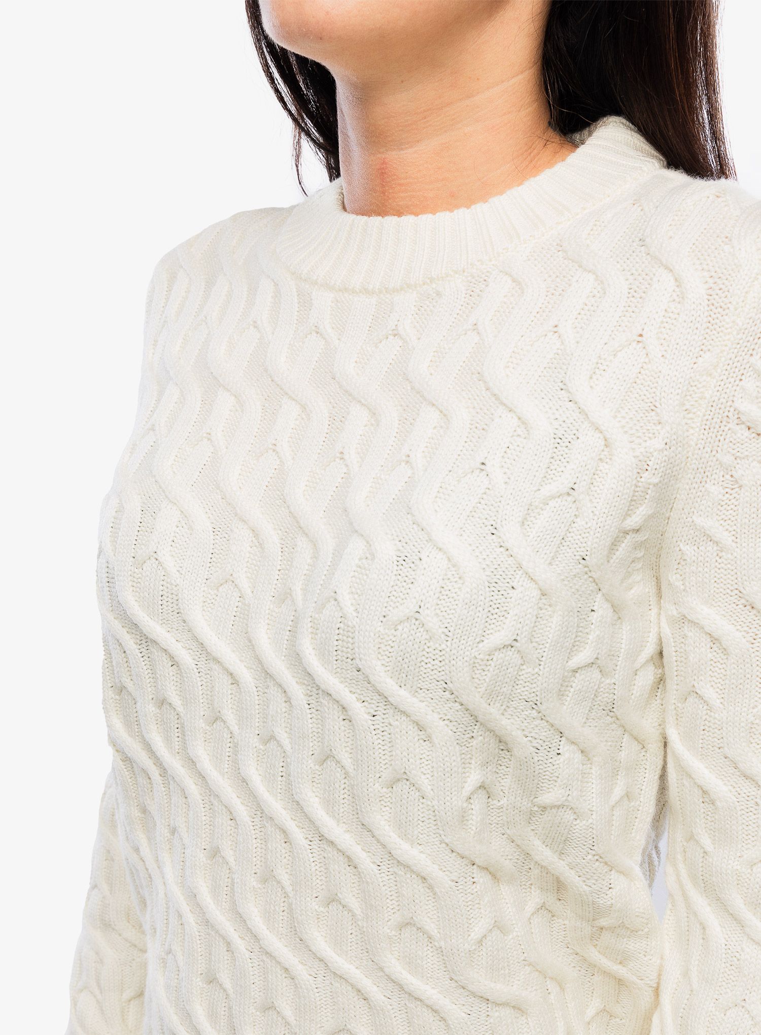 Ženski džemper Icebreaker Merino Cable Knit Crewe Sweater - undyed