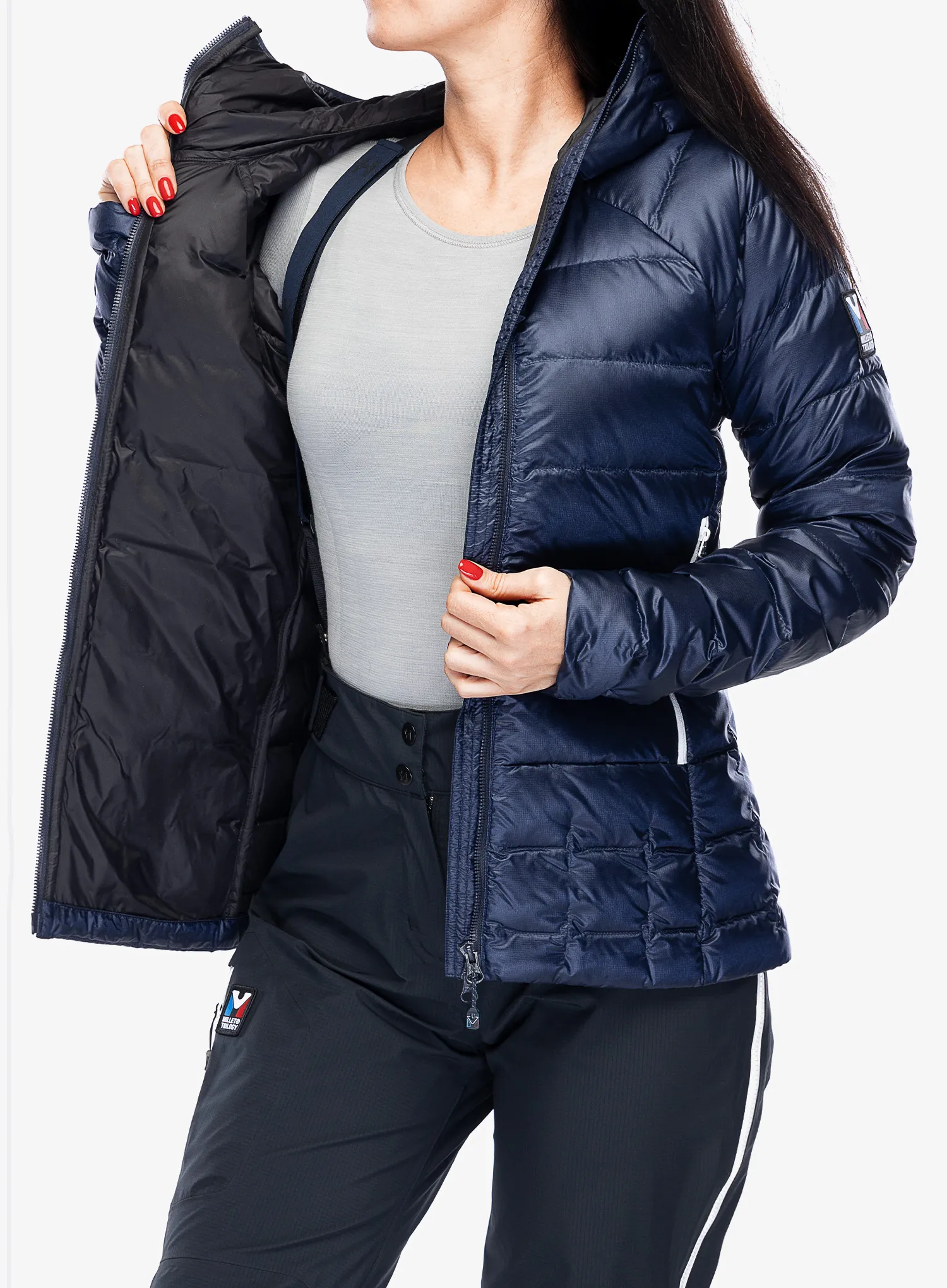 Ženska perjana jakna Millet Trilogy Icon Down Hooded - saphir