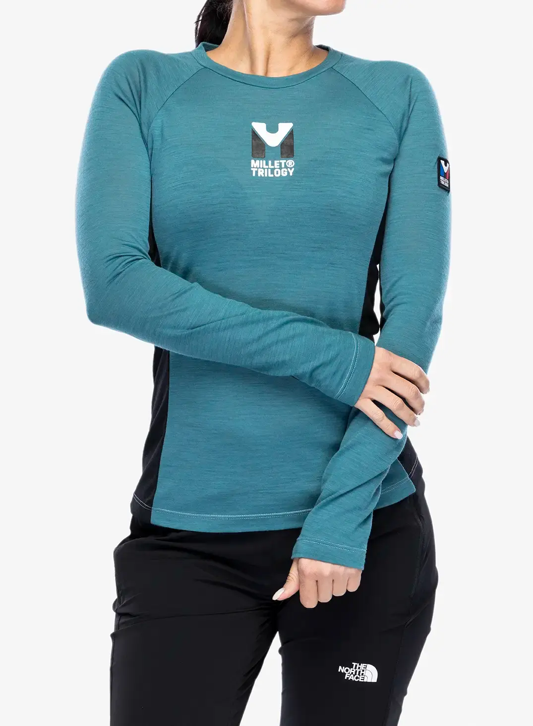 Ženski longsleeve Millet Trilogy Wool TS LS -  hydro/black