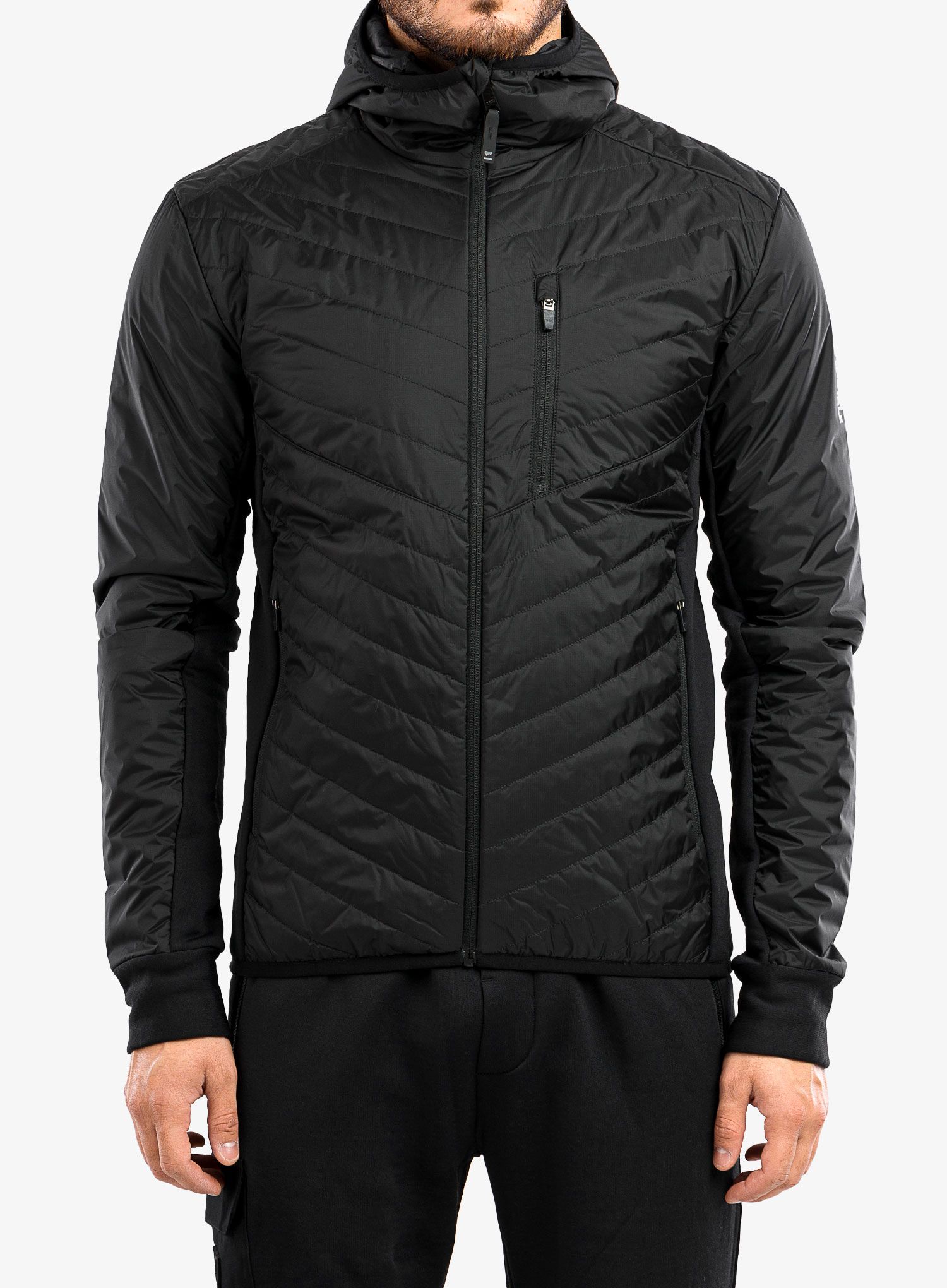 Jakna s postavom Mons Royale Arete Merino Insulation Hood - black