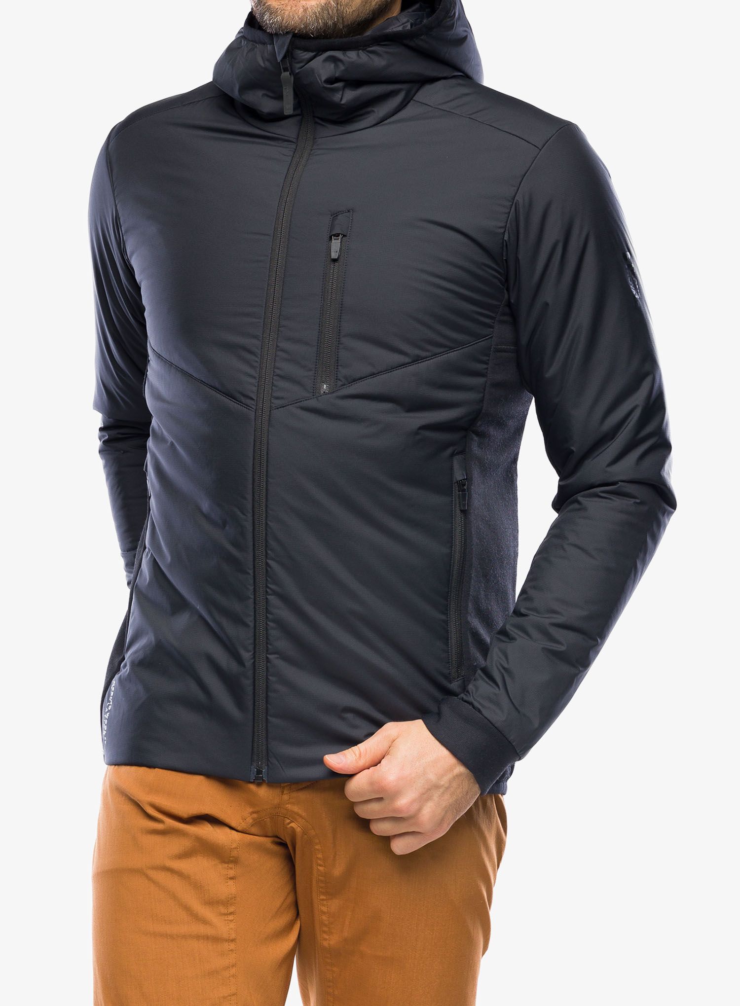 Jakna s postavom Mons Royale Arete Wool Insulation Hood - black