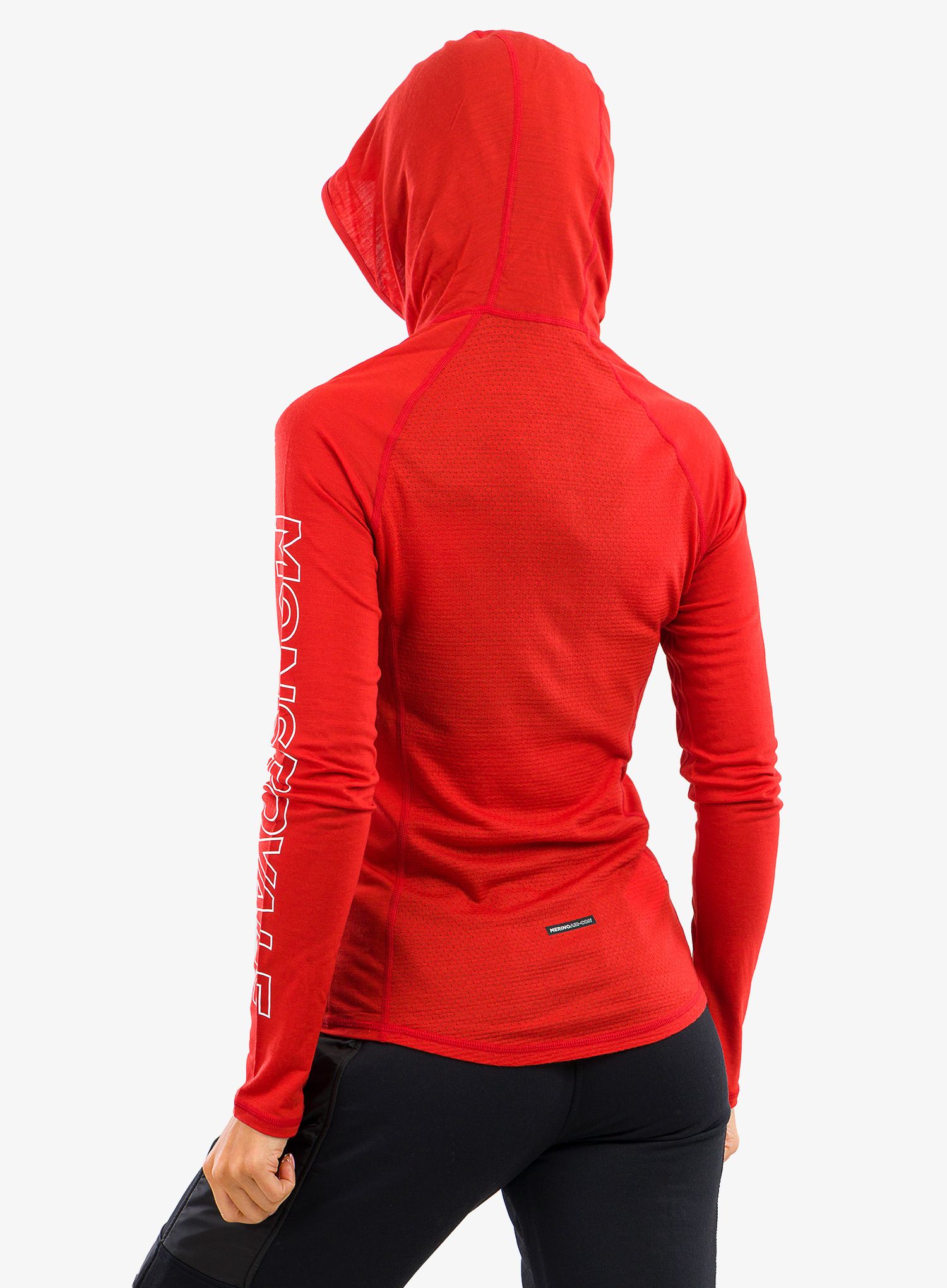 enska termoaktivna dukserica Mons Royale Bella Tech Hood retro red