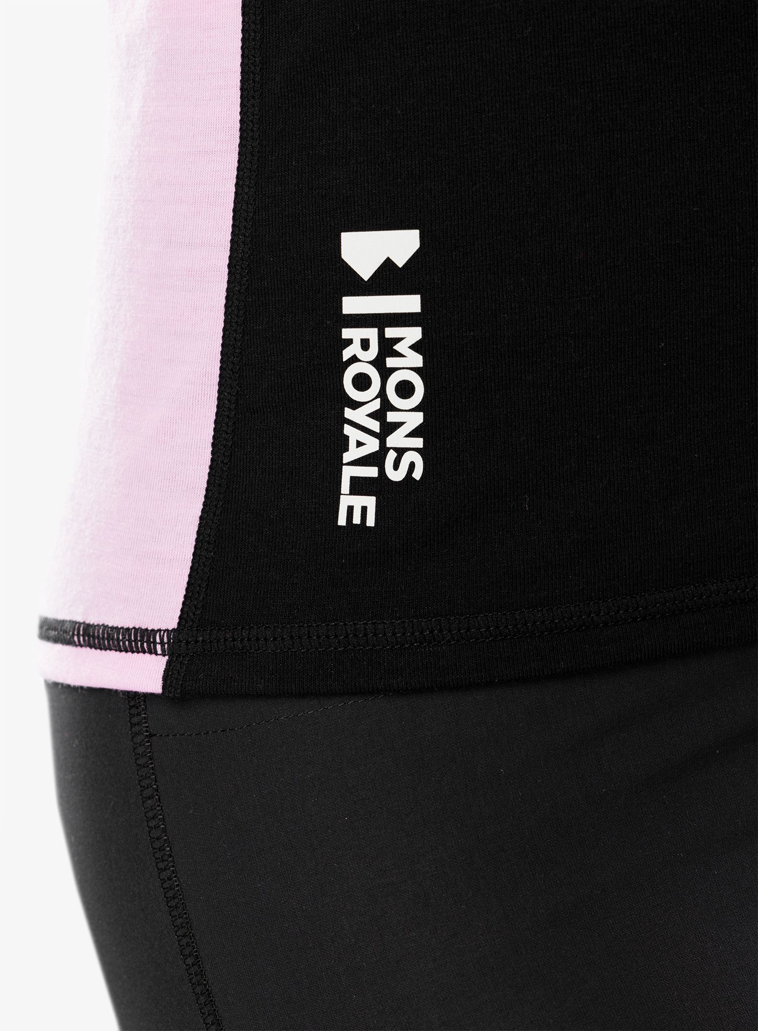 Ženska termoaktivna dukserica Mons Royale Bella Tech LS - pink stripe