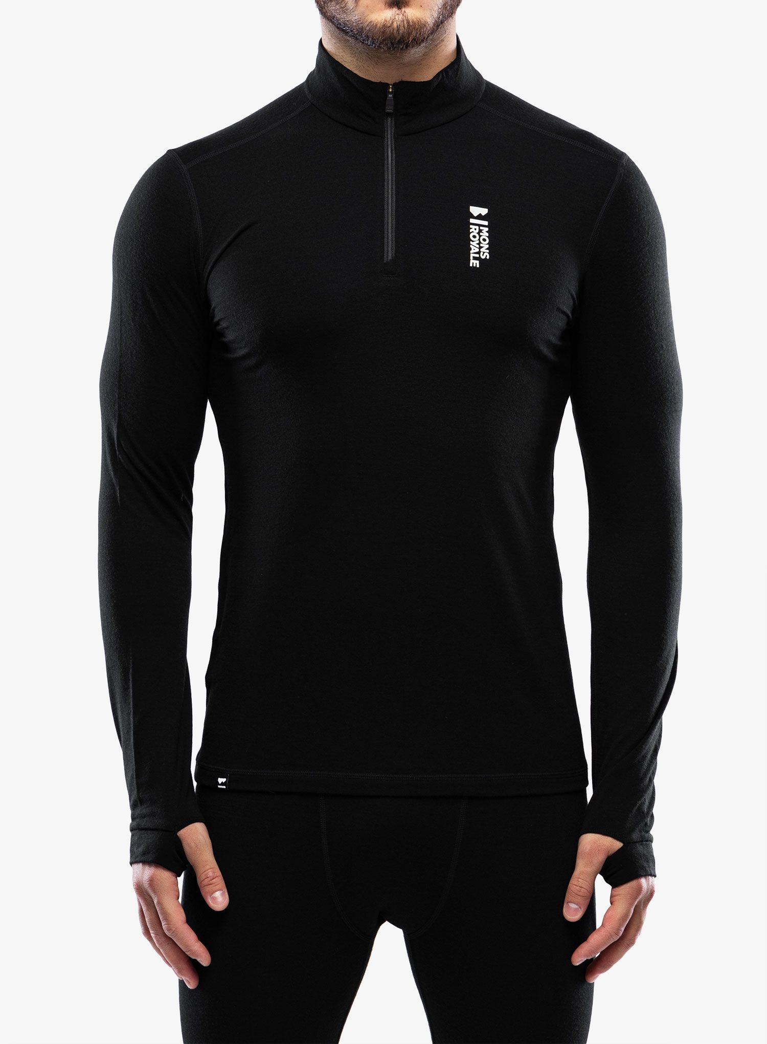 Termoaktivna dukserica Mons Royale Cascade 1/4 Zip - black