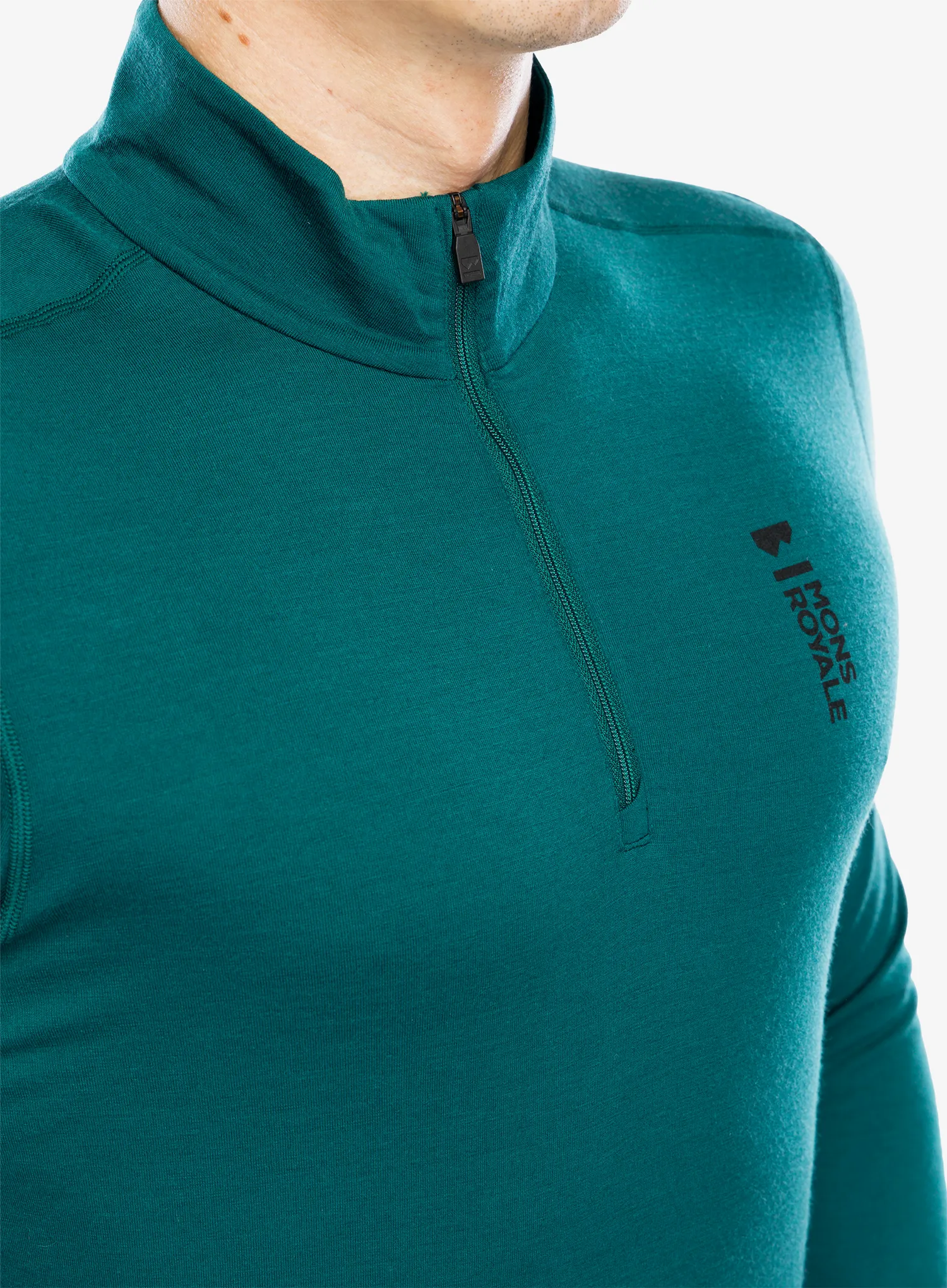 Termoaktivna dukserica Mons Royale Cascade 1/4 Zip - evergreen