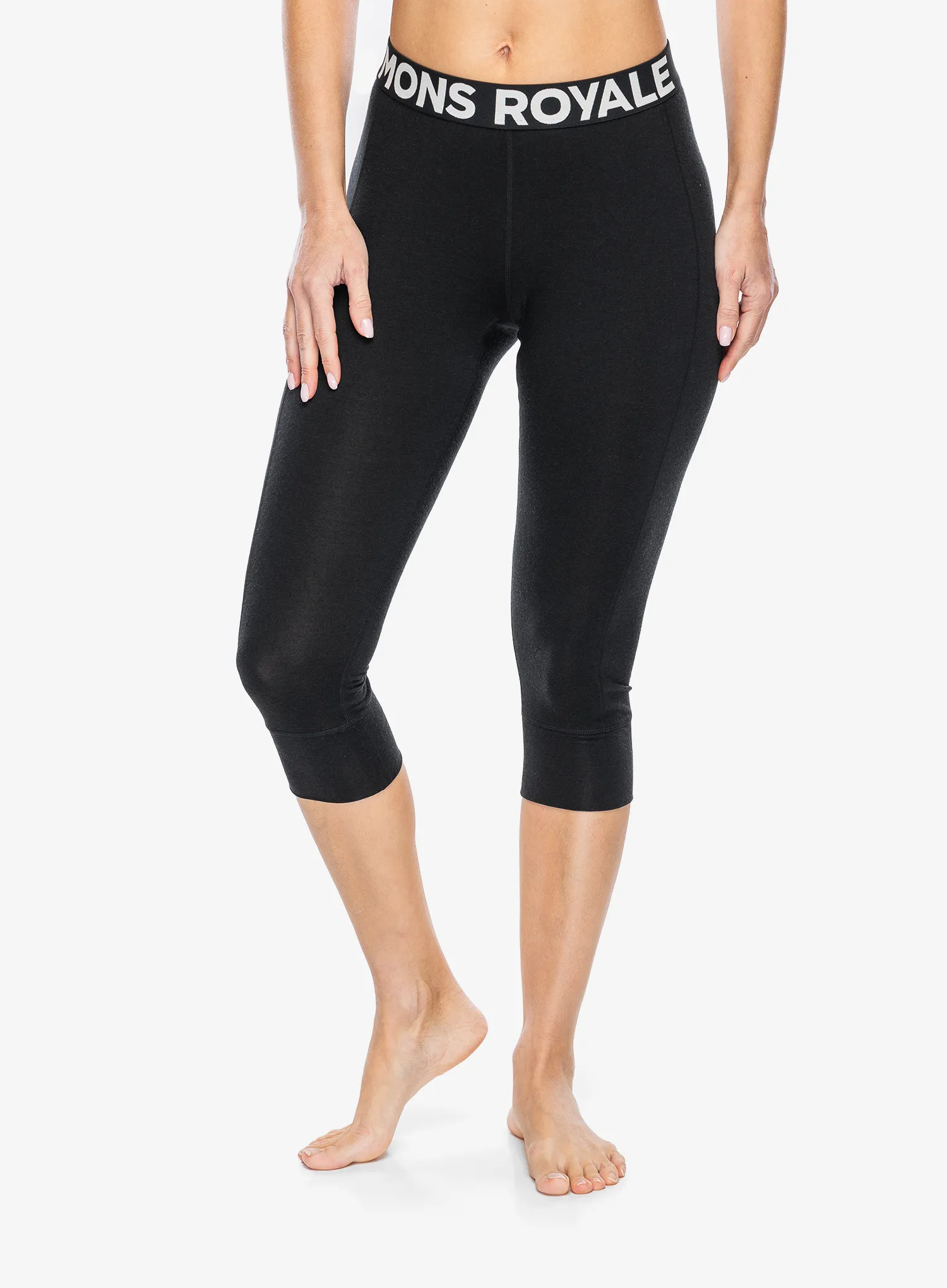 Ženske termo tajice Mons Royale Cascade Merino Flex 200 3/4 Legging - black