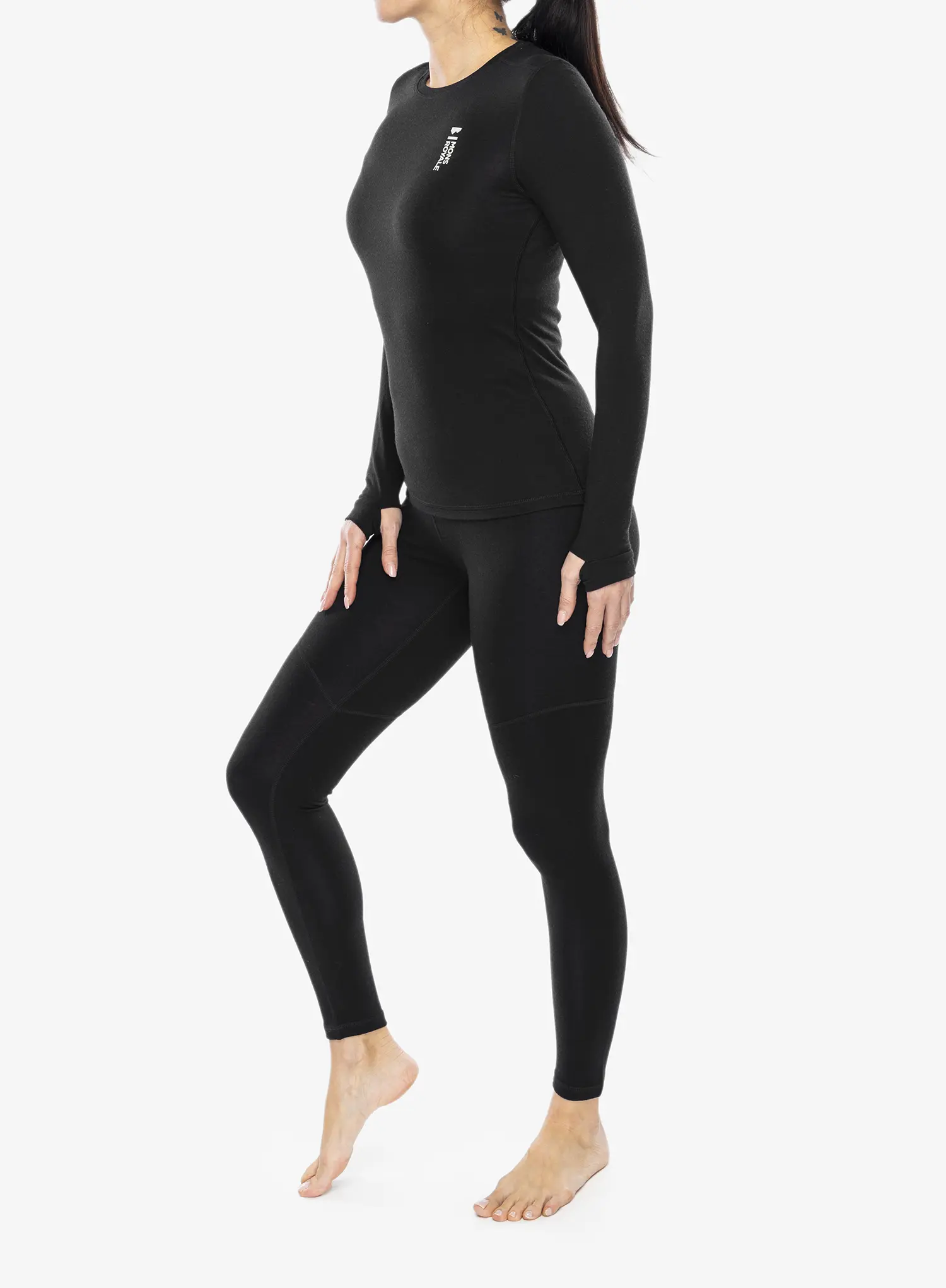 Ženska dukserica Mons Royale Cascade Merino Flex 200 LS - black
