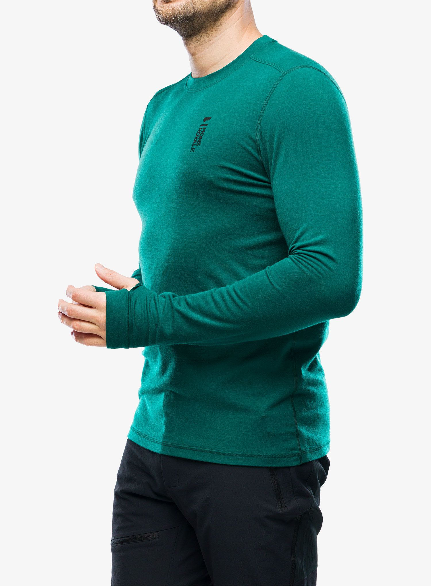 Termoaktivna dukserica Mons Royale Cascade Merino Flex 200 LS - evergreen
