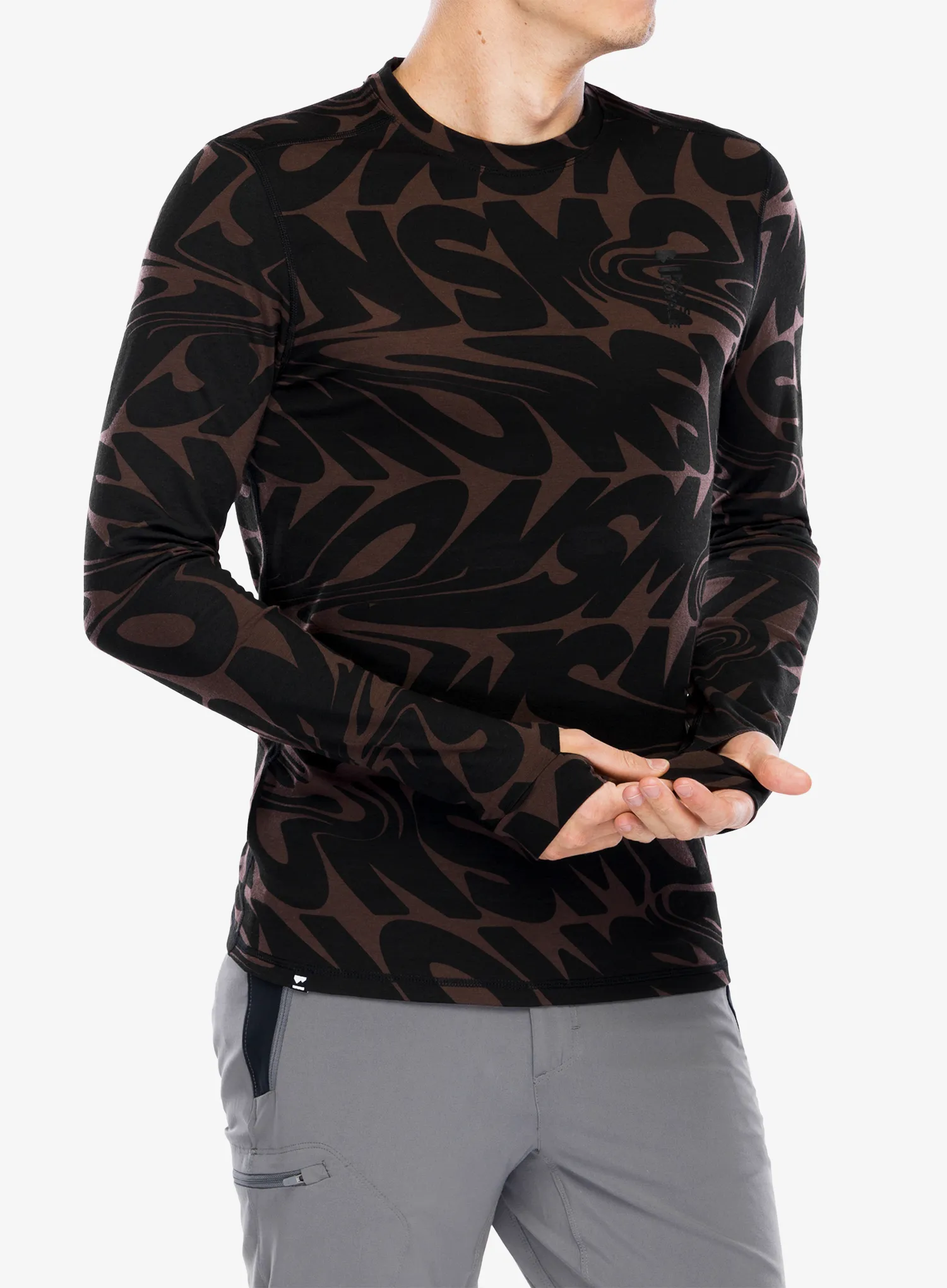 Termoaktivna dukserica Mons Royale Cascade Merino Flex 200 LS - signal lost cedar