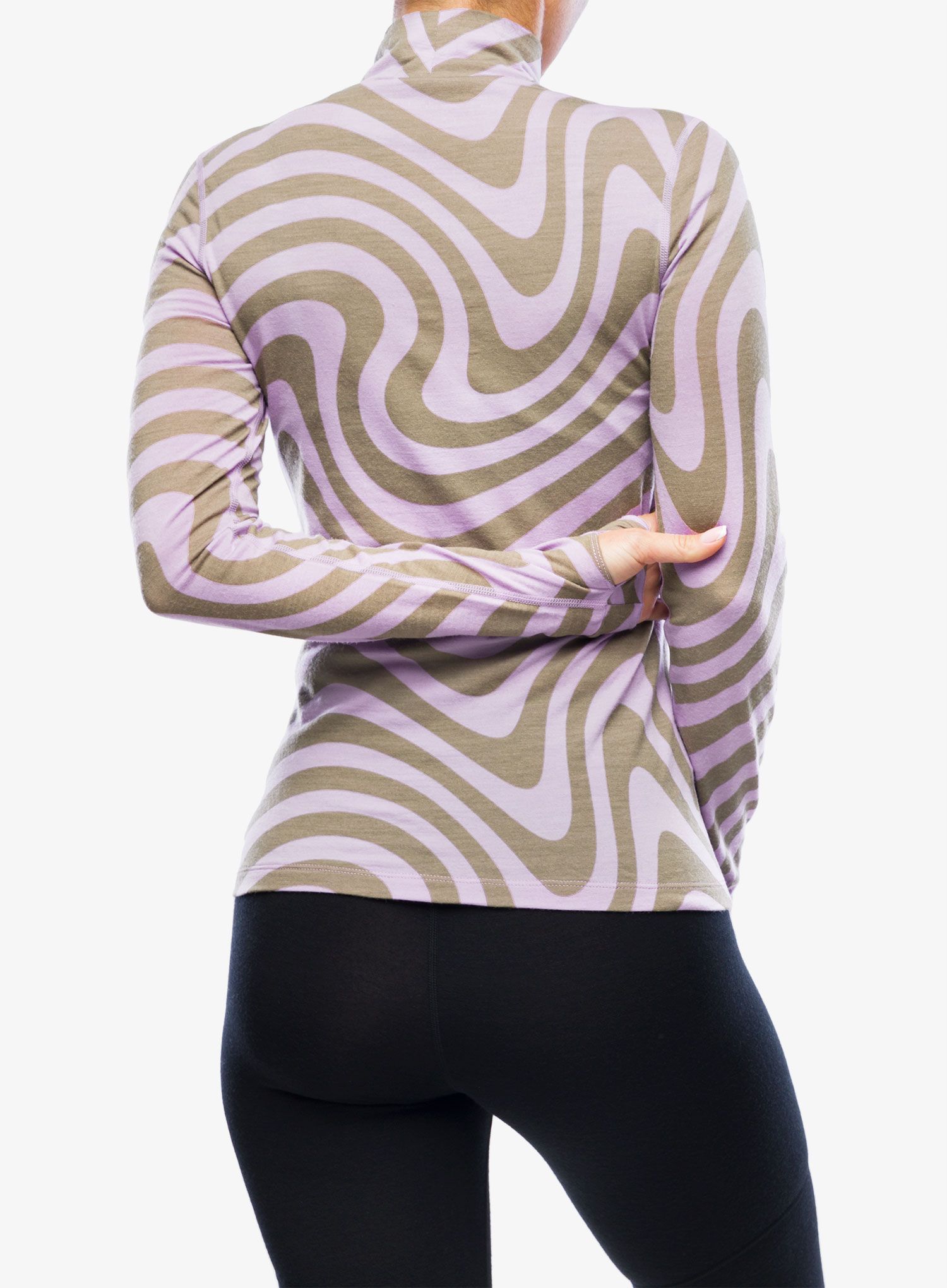 Ženska termoaktivna dukserica Mons Royale Cascade Mock Neck LS - blazing trails