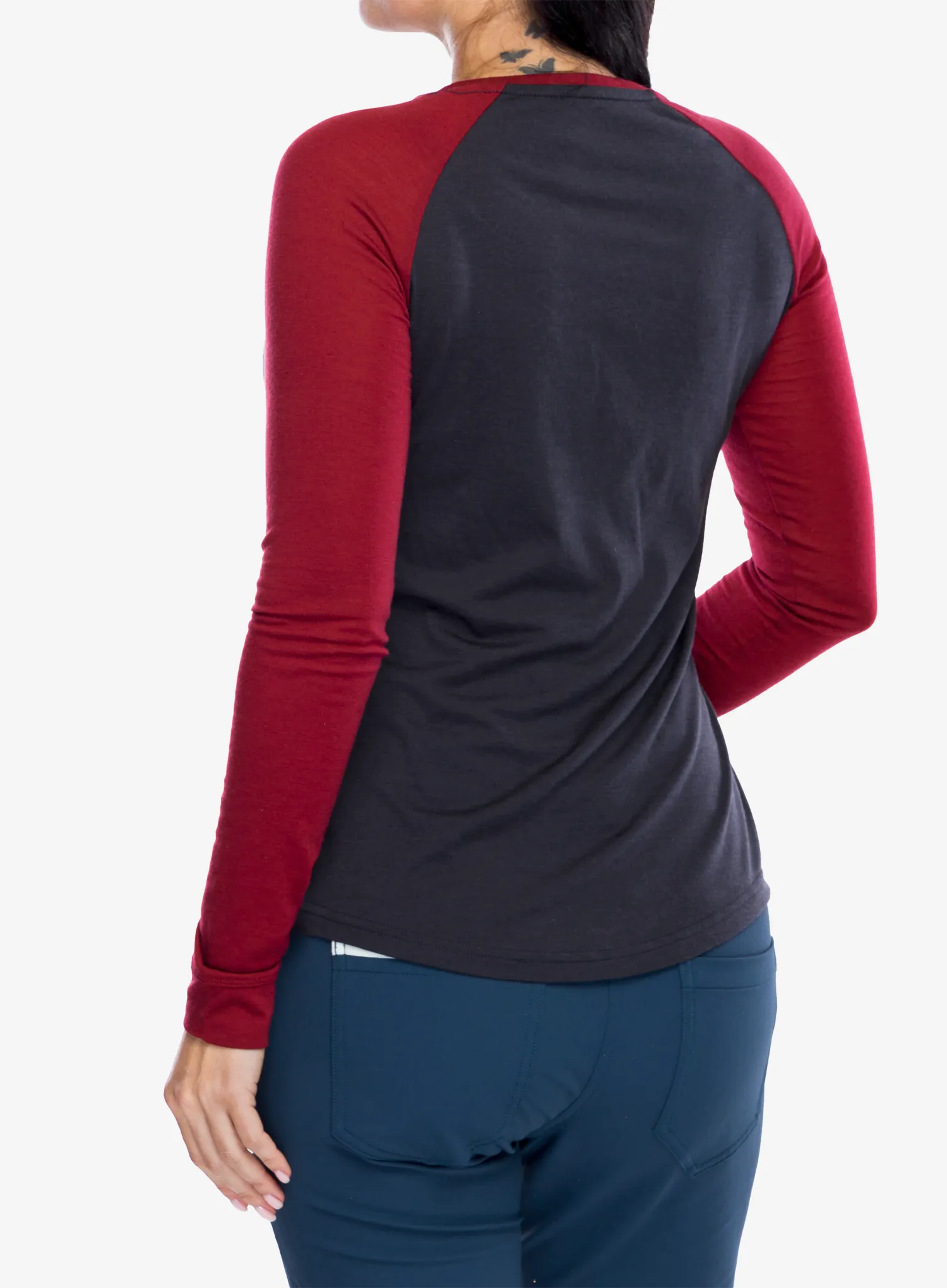 Ženska dukserica Mons Royale Icon Raglan - cherry/9 iron