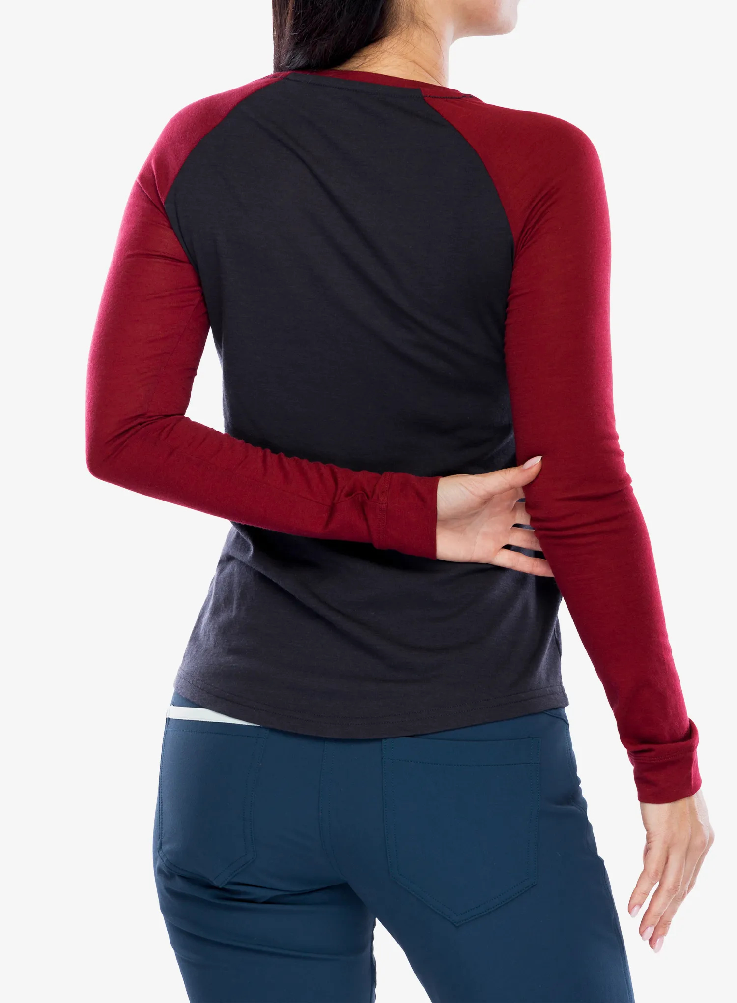 Ženska dukserica Mons Royale Icon Raglan - cherry/9 iron