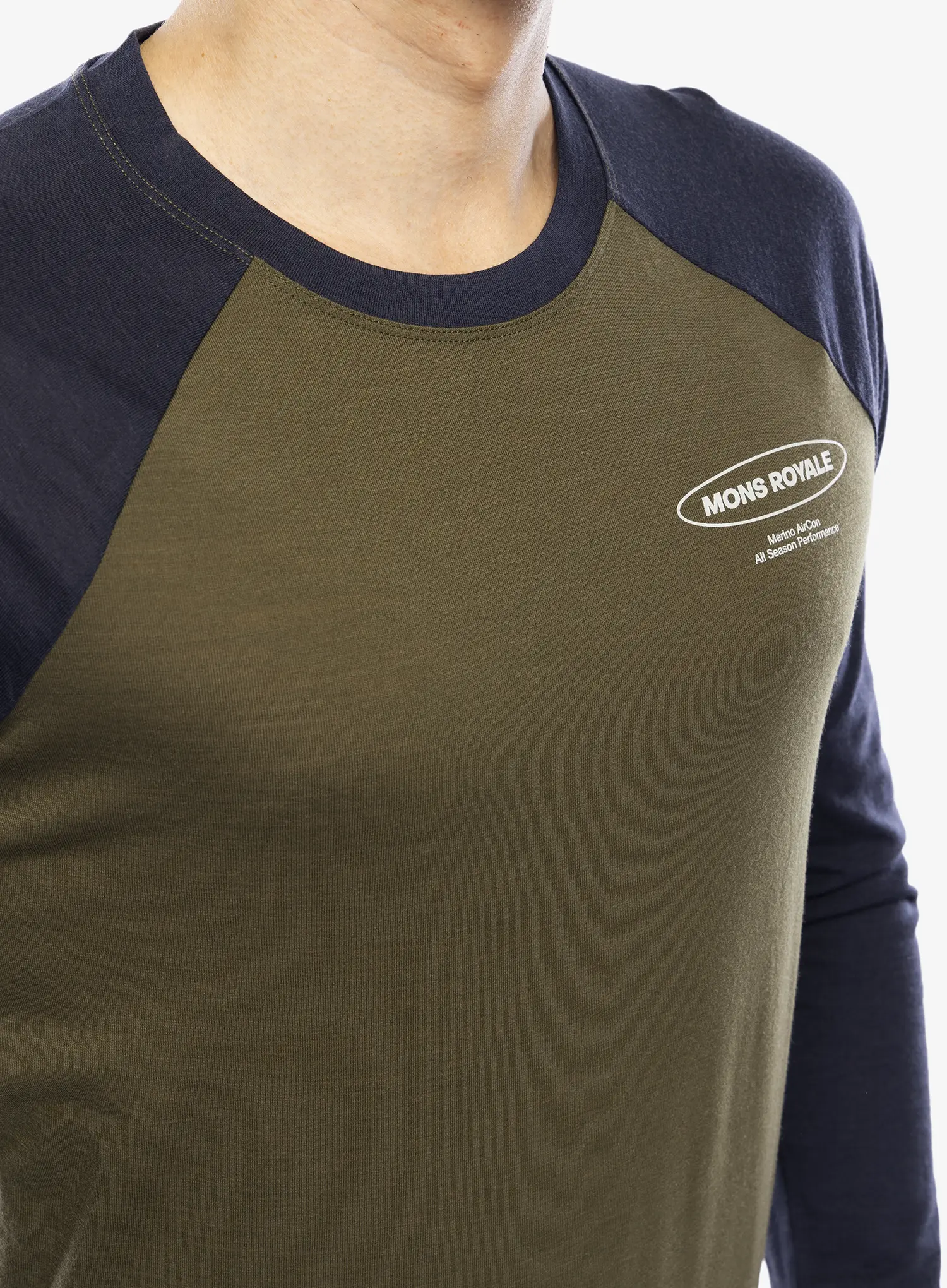 Majica dugih rukava Mons Royale Icon Raglan - dark olive/9 iron