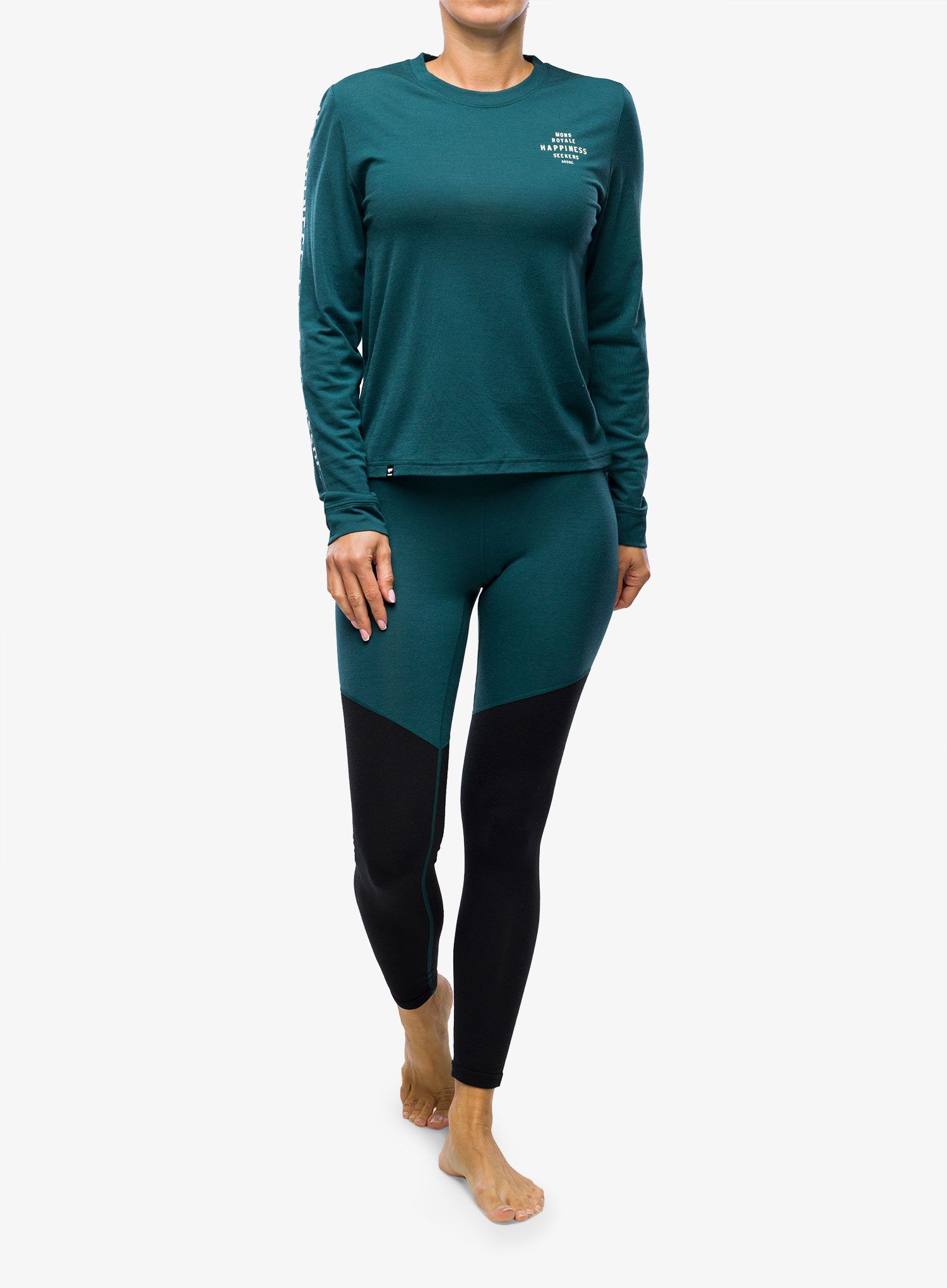 Ženska dukserica Mons Royale Icon Relaxed LS - evergreen
