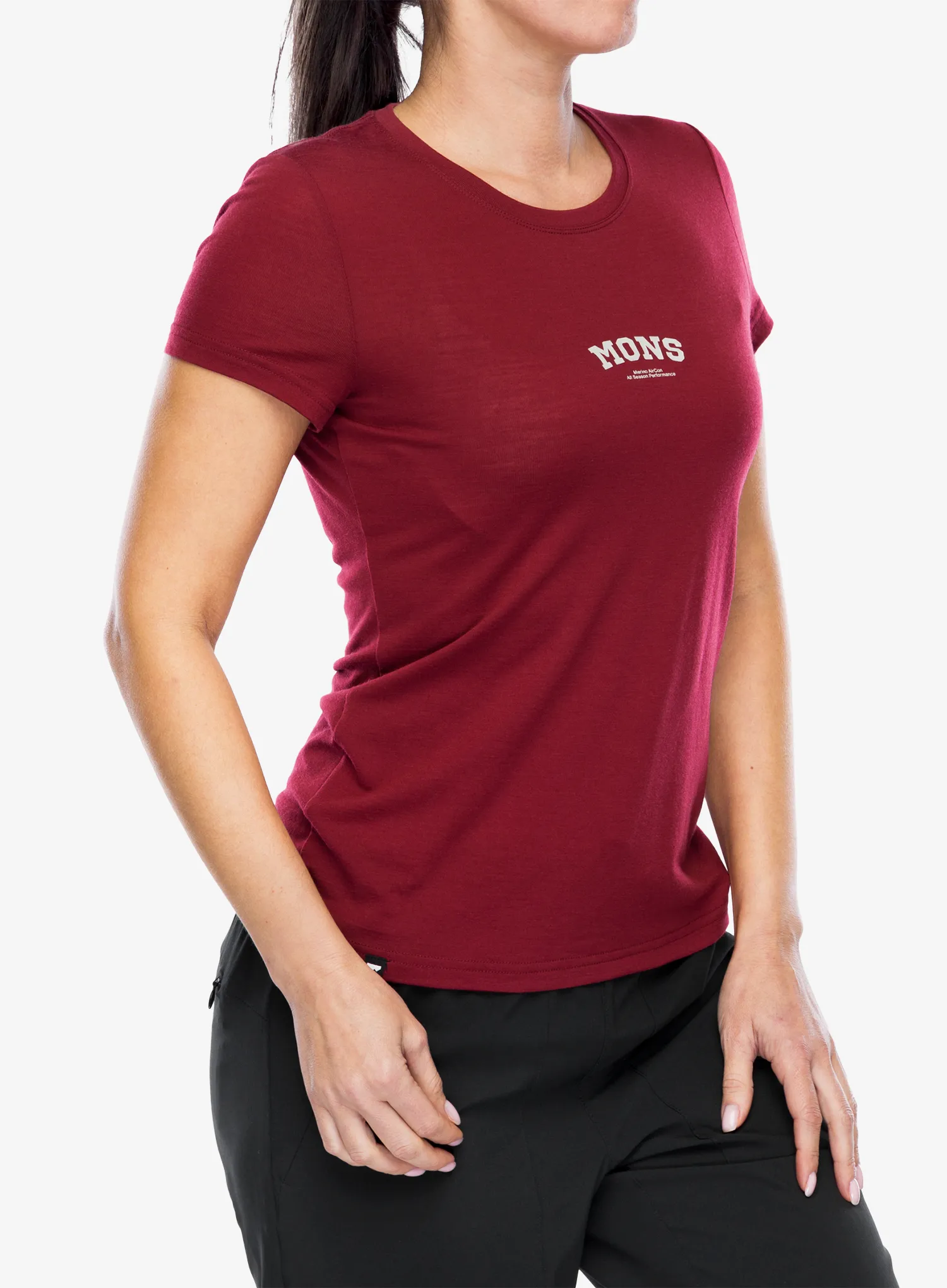 Ženska biciklistička majica Mons Royale Icon Tee - cherry