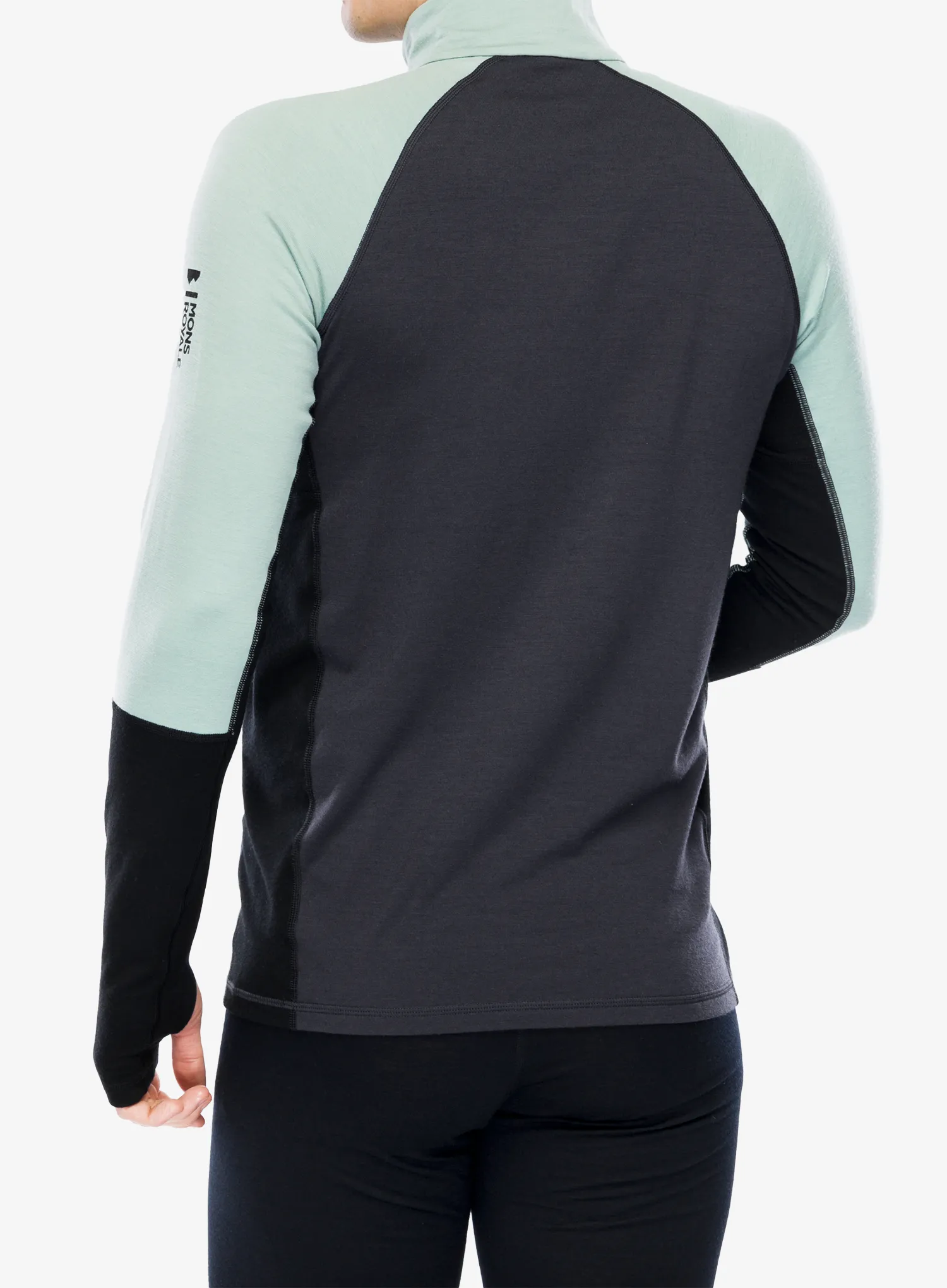 Termoaktivna dukserica Mons Royale Olympus Half Zip - dew/9 iron/black