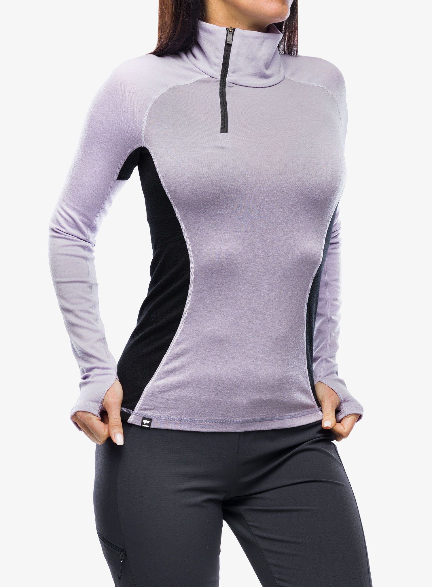 Ženska termoaktivna dukserica Mons Royale Olympus Half Zip - thistle cloud