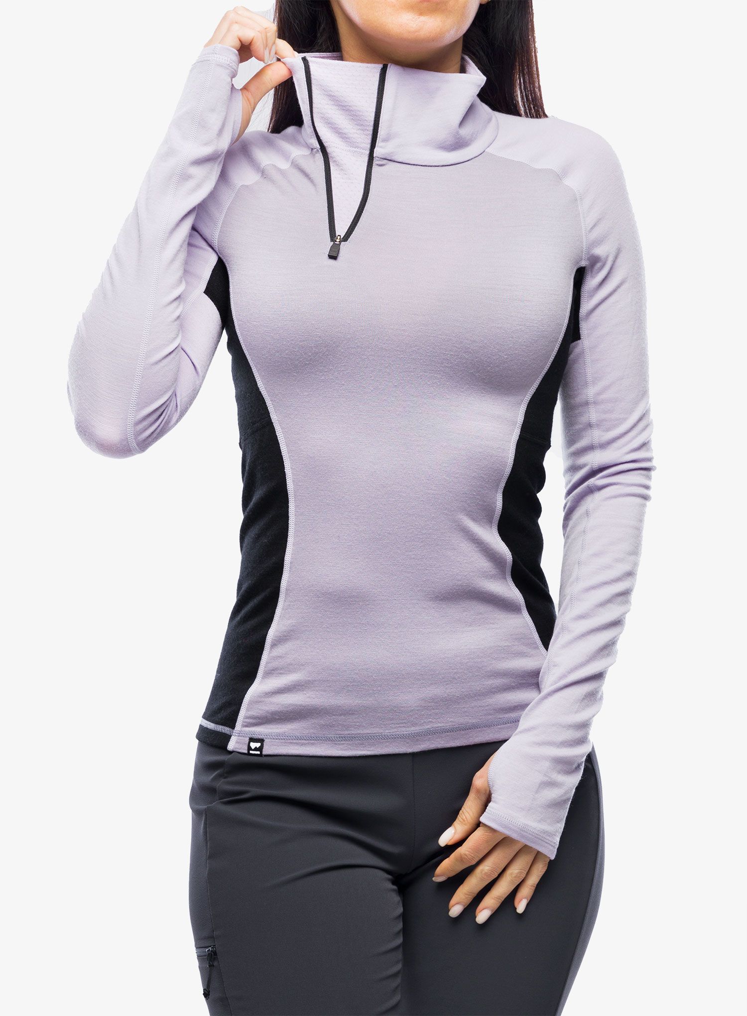 Ženska termoaktivna dukserica Mons Royale Olympus Half Zip - thistle cloud