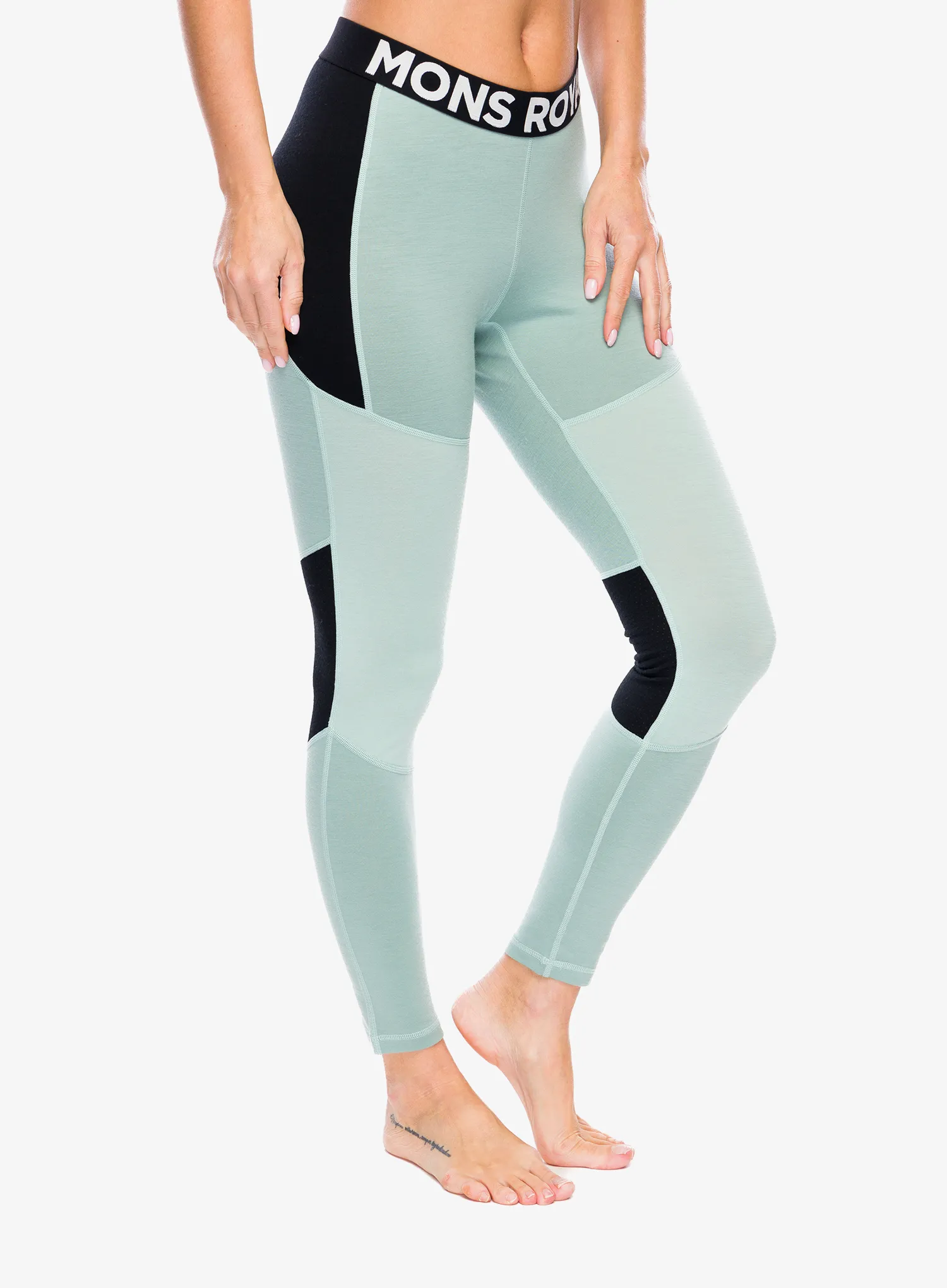 Ženske termo tajice Mons Royale Olympus Legging - glacier/dew/black