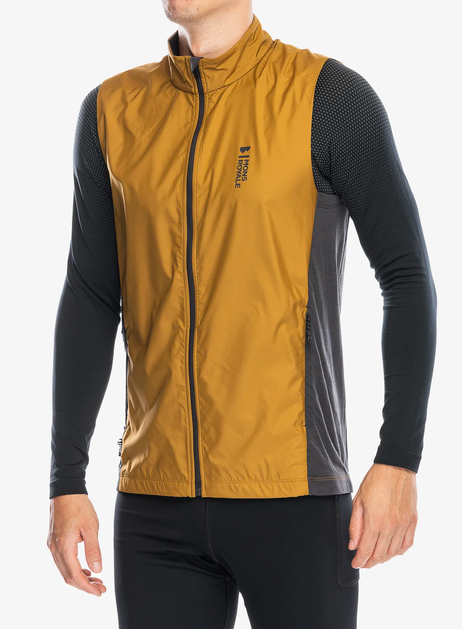 Biciklistički prsluk Mons Royale Redwood Wind Vest - shale/cumin