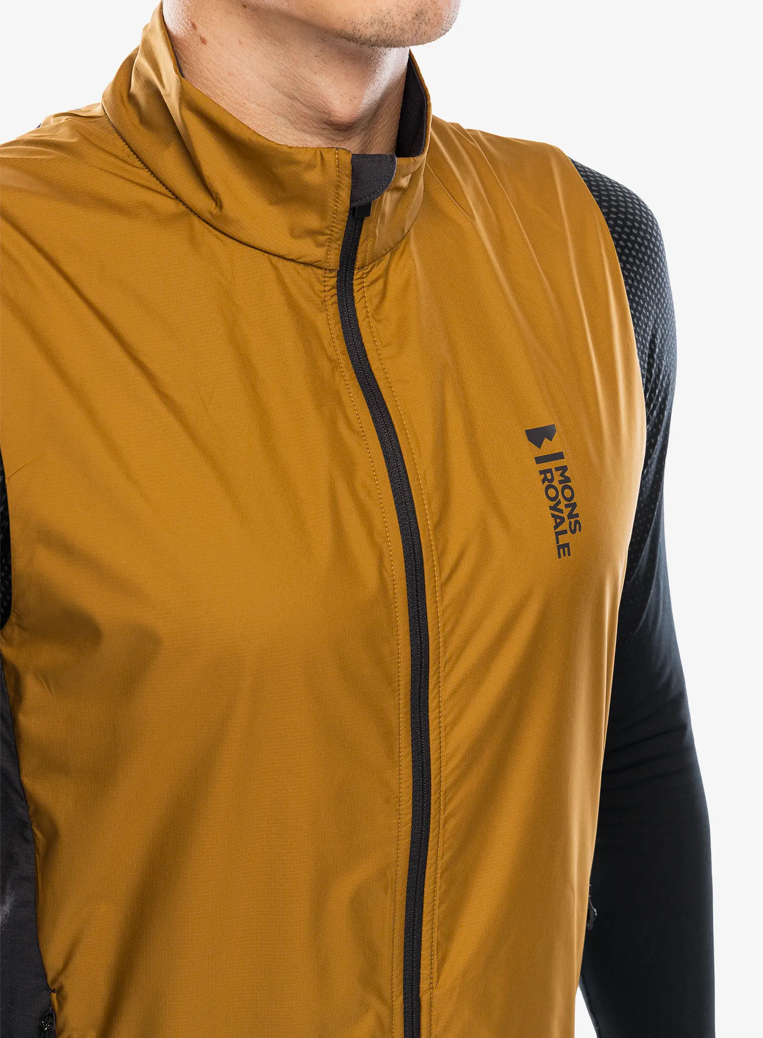 Biciklistički prsluk Mons Royale Redwood Wind Vest - shale/cumin