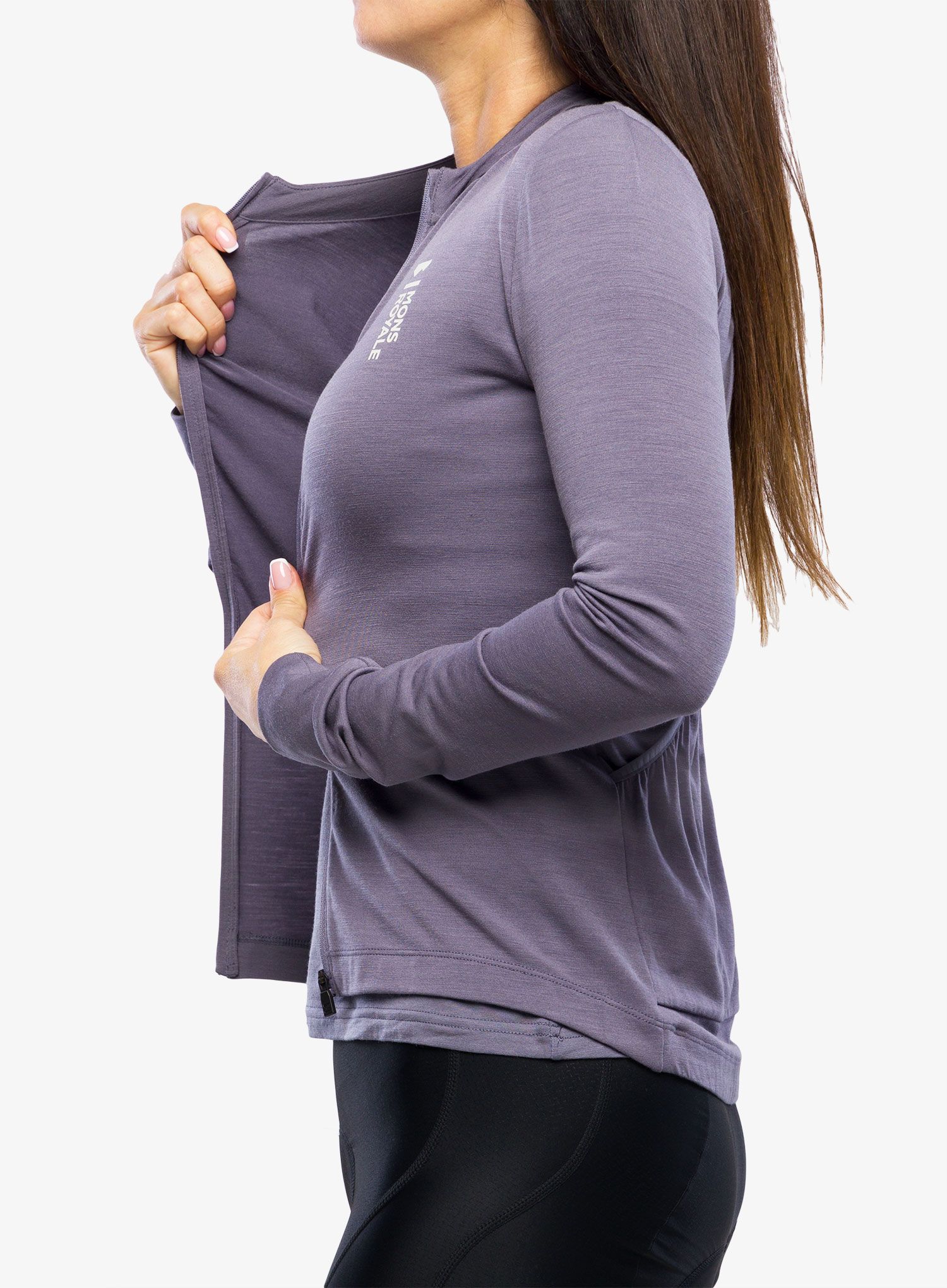 Ženska biciklistička dukserica Mons Royale Roam Cargo Merino Shift Full Zip LS - shark