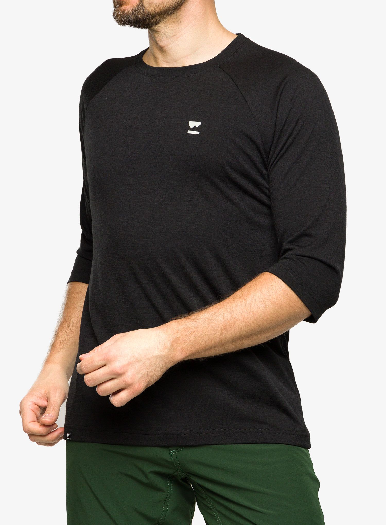 Biciklistička majica Mons Royale Tarn Merino Shift Raglan 3/4 - black
