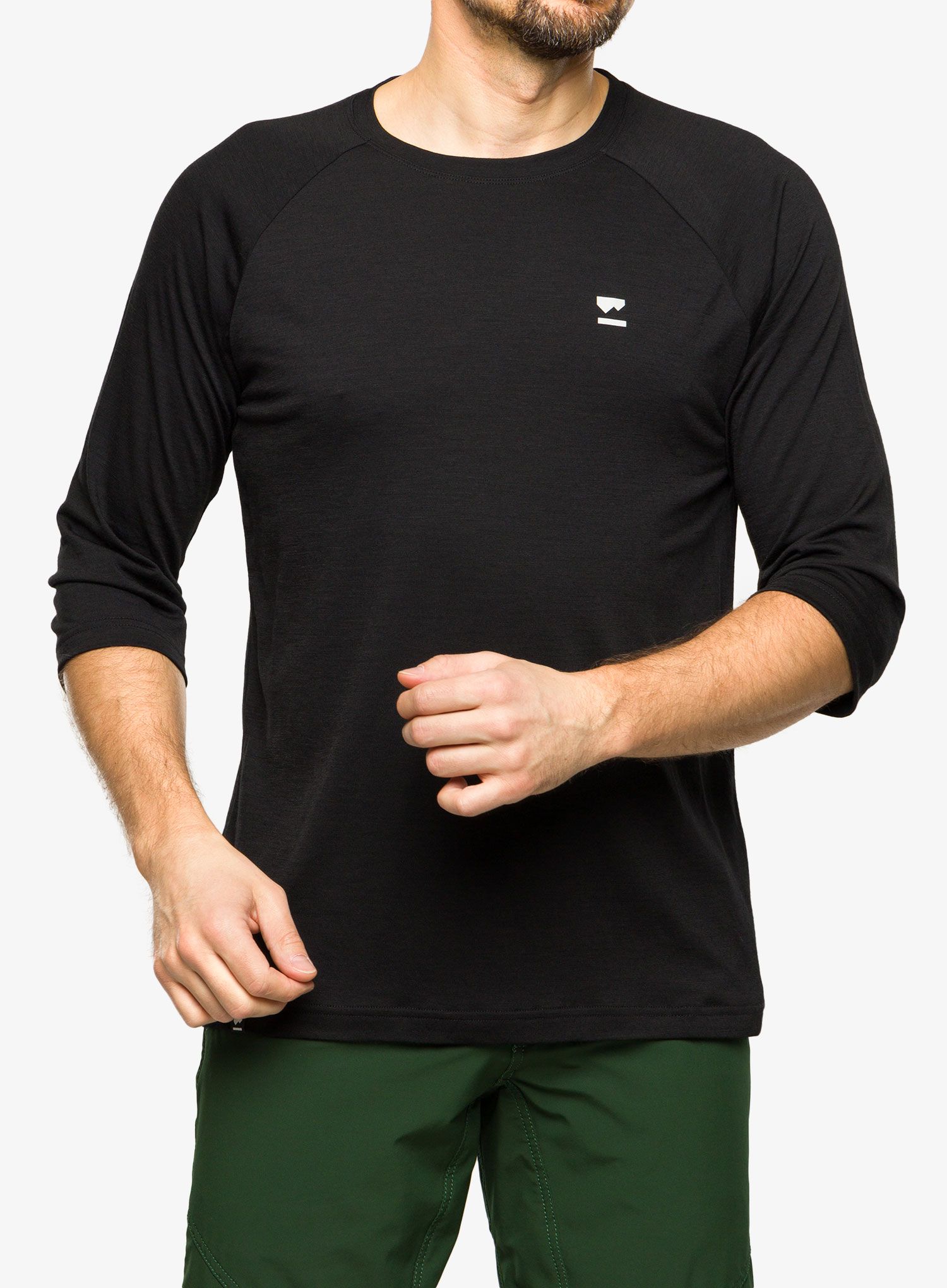 Biciklistička majica Mons Royale Tarn Merino Shift Raglan 3/4 - black