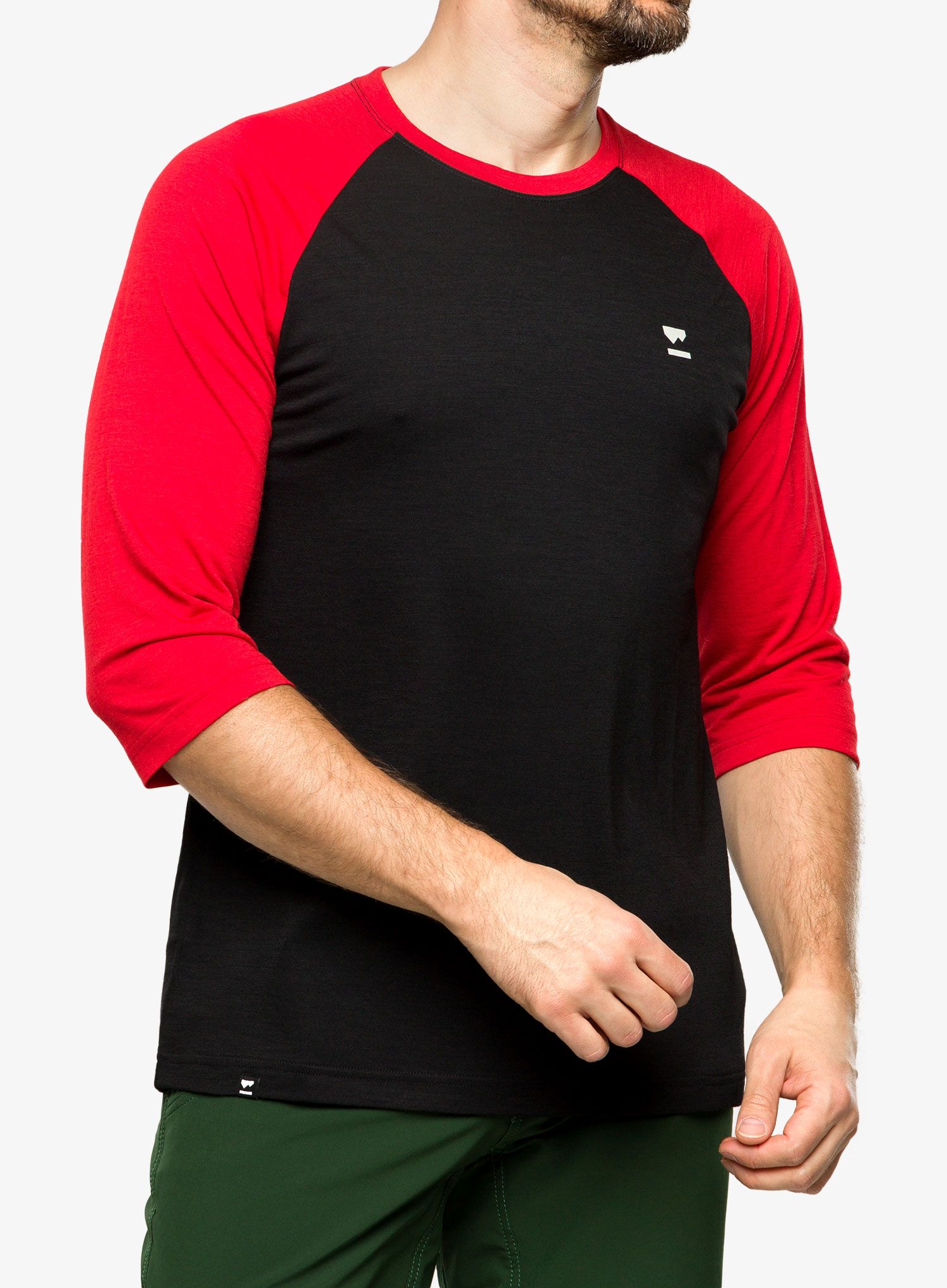 Biciklistička majica Mons Royale Tarn Merino Shift Raglan 3/4 - retro red/black