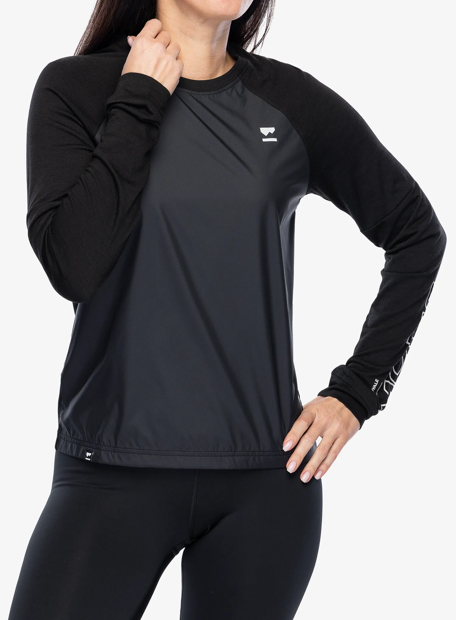 Ženska dukserica Mons Royale Tarn Merino Shift Wind Jersey - black