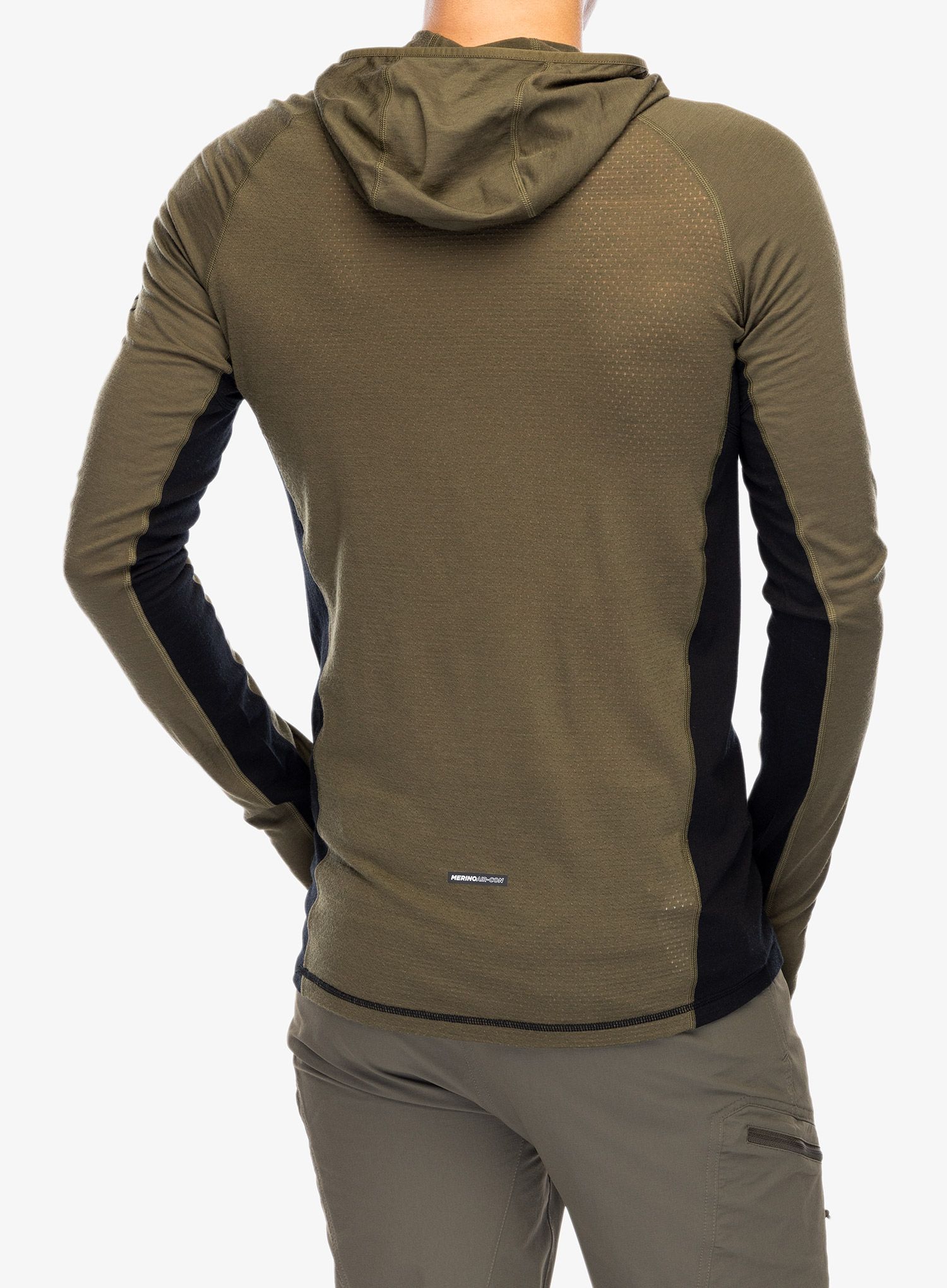Termoaktivna dukserica Mons Royale Temple Tech Hood - dark olive/black