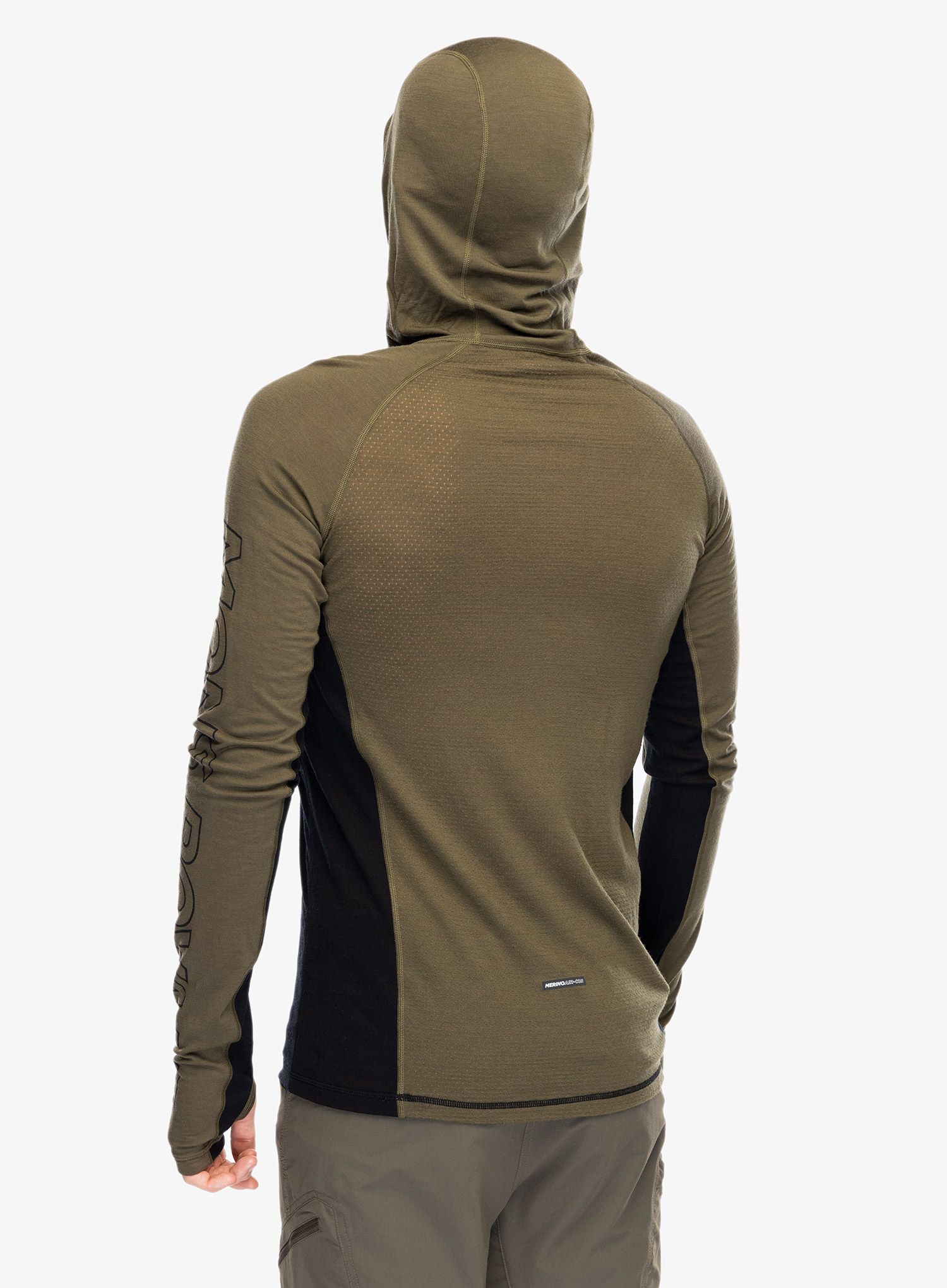 Termoaktivna dukserica Mons Royale Temple Tech Hood - dark olive/black