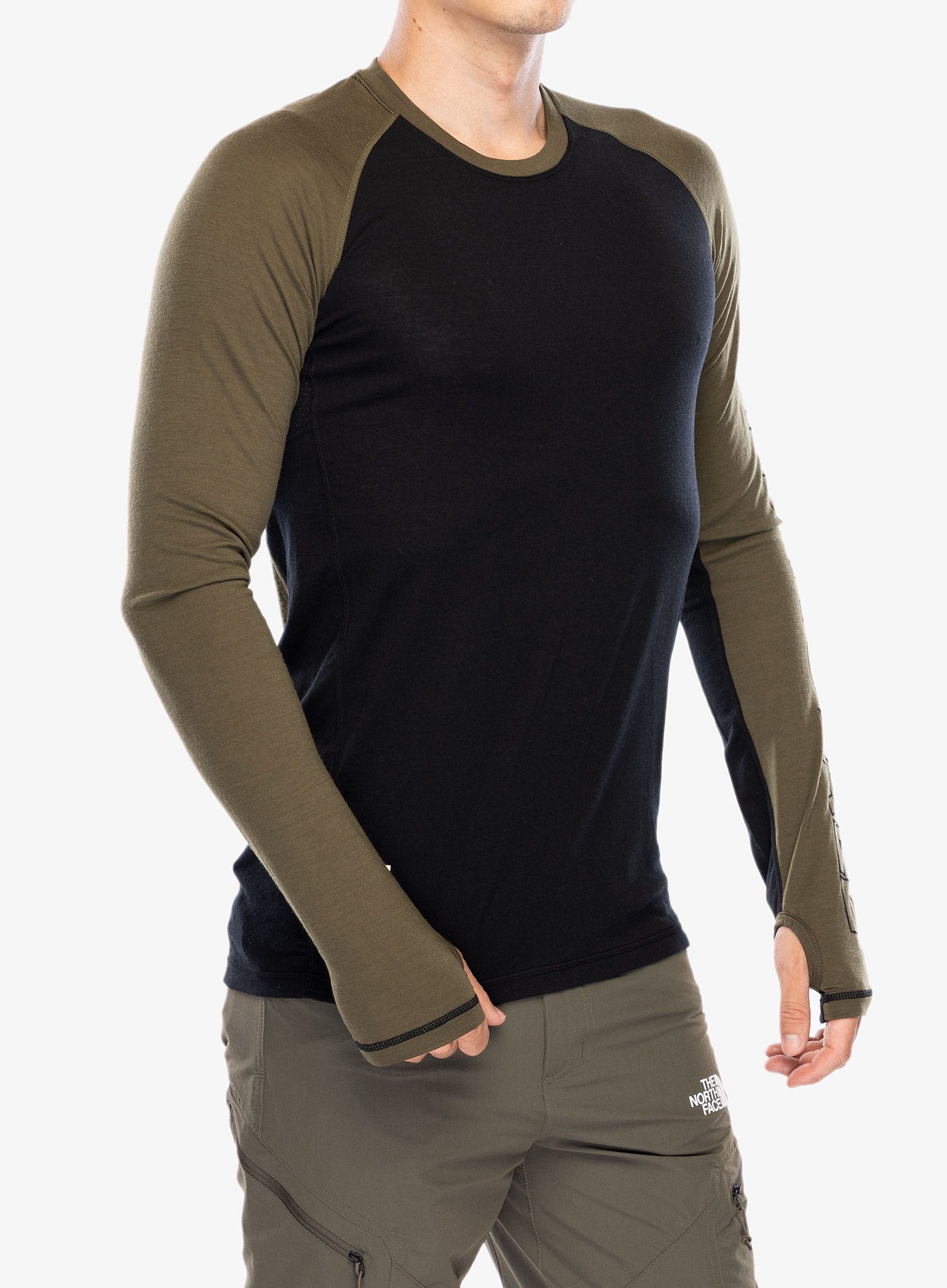 Termoaktivna dukserica Mons Royale Temple Tech LS - dark olive/black