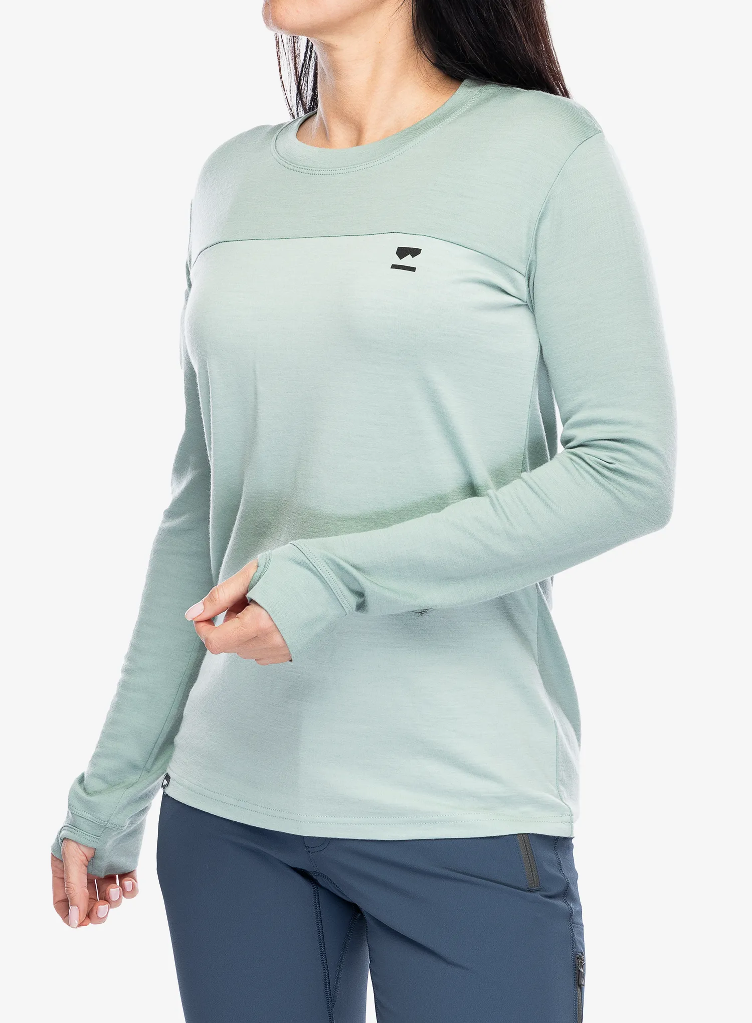 Ženski longsleeve Mons Royale Yotei BF LS - glacier/dew