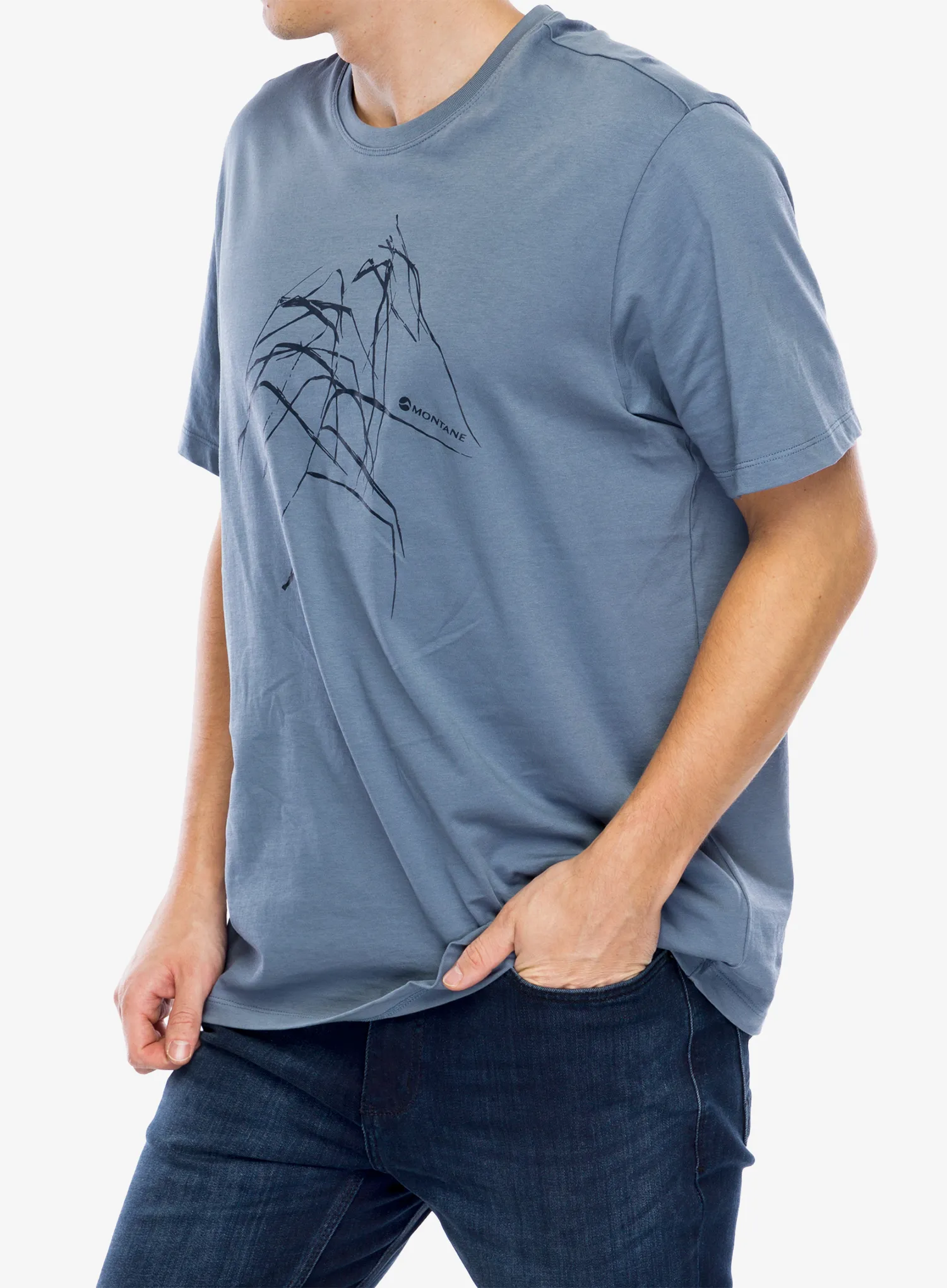 Majica s tiskom Montane Abstract Mountain T-Shirt - stone blue