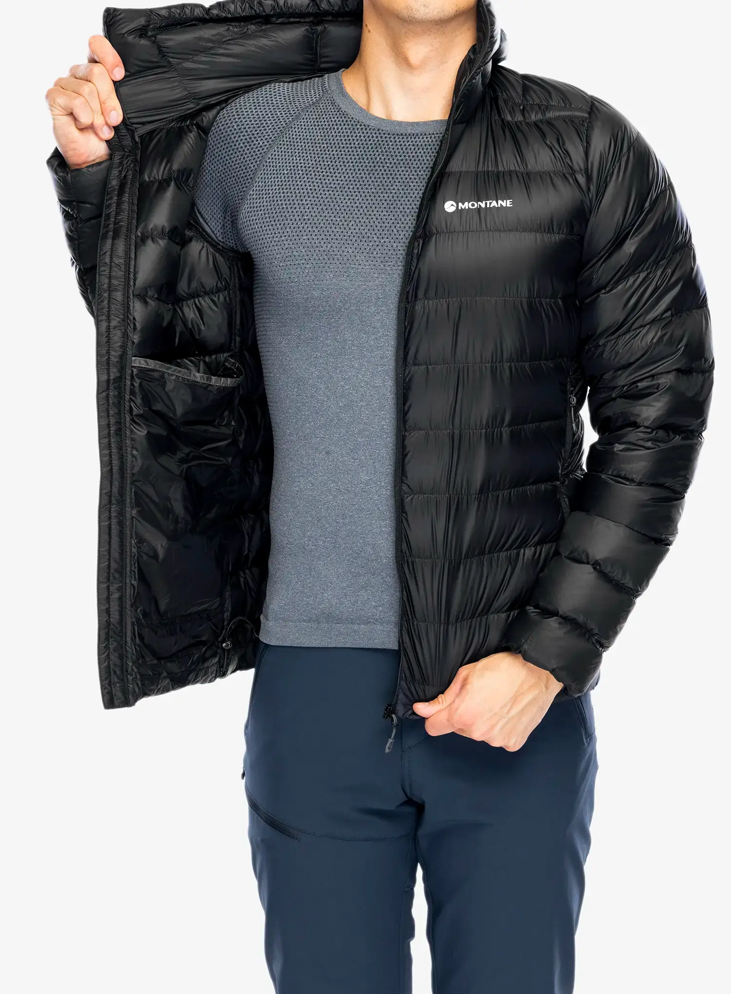 Pernata jakna Montane Alpine 850 Lite Hoodie - black