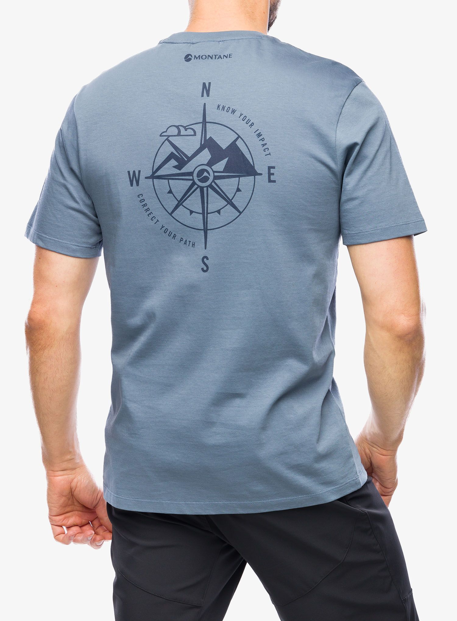 Majica s tiskom Montane Impact Compass Tee - stone blue
