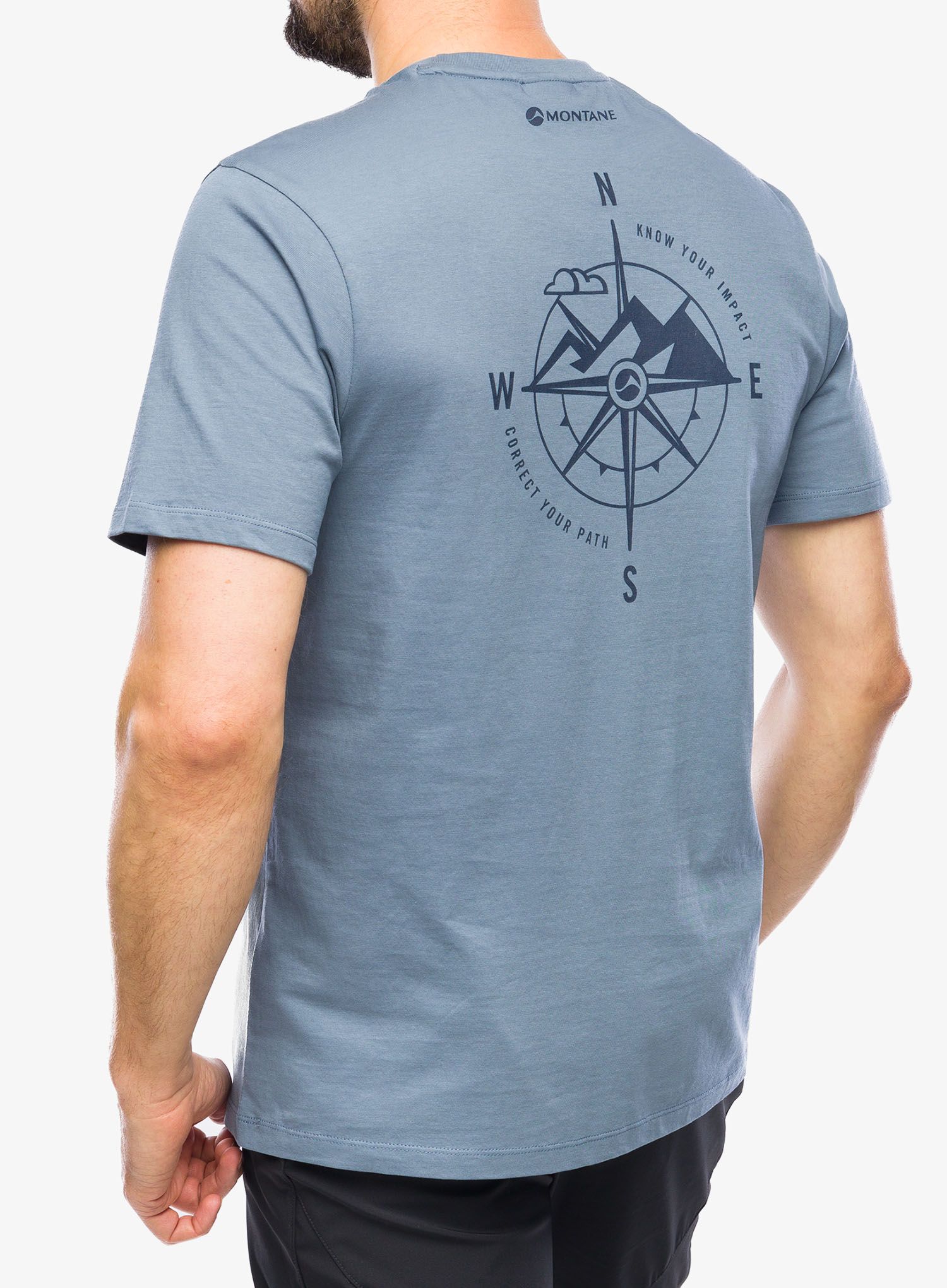 Majica s tiskom Montane Impact Compass Tee - stone blue
