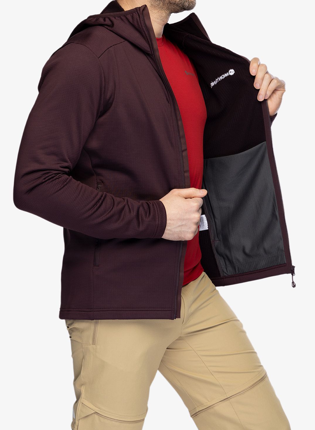 Majica s kapuljačom Montane Protium Hoodie - dark garnet