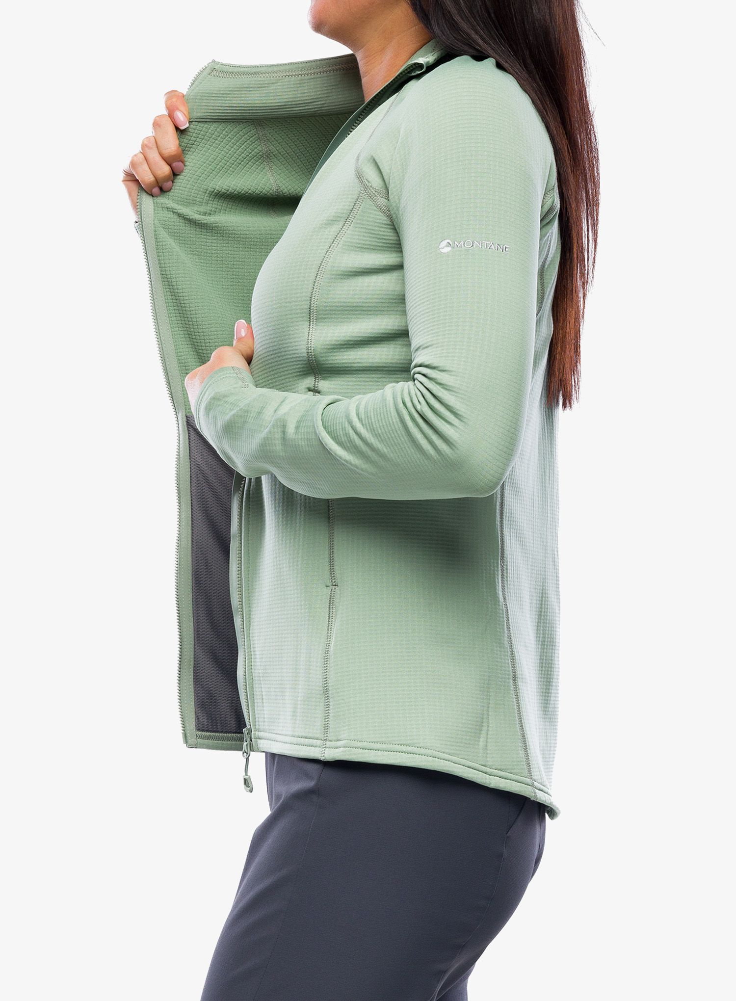 Ženska dukserica na otkopčavanje Montane Protium Jacket - pale sage
