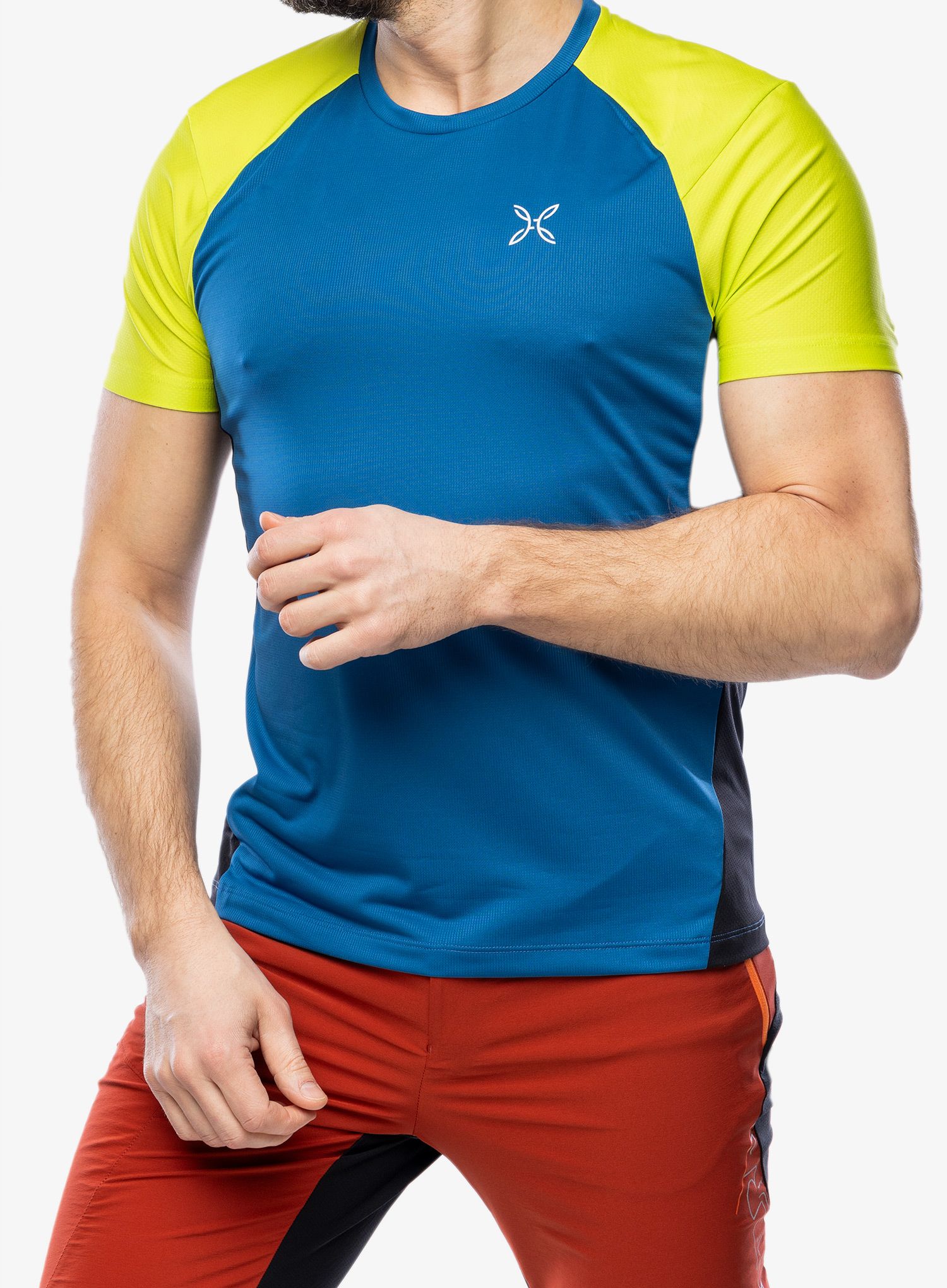 Brzosušeća majica Montura Join T-shirt - deep blue/lime green