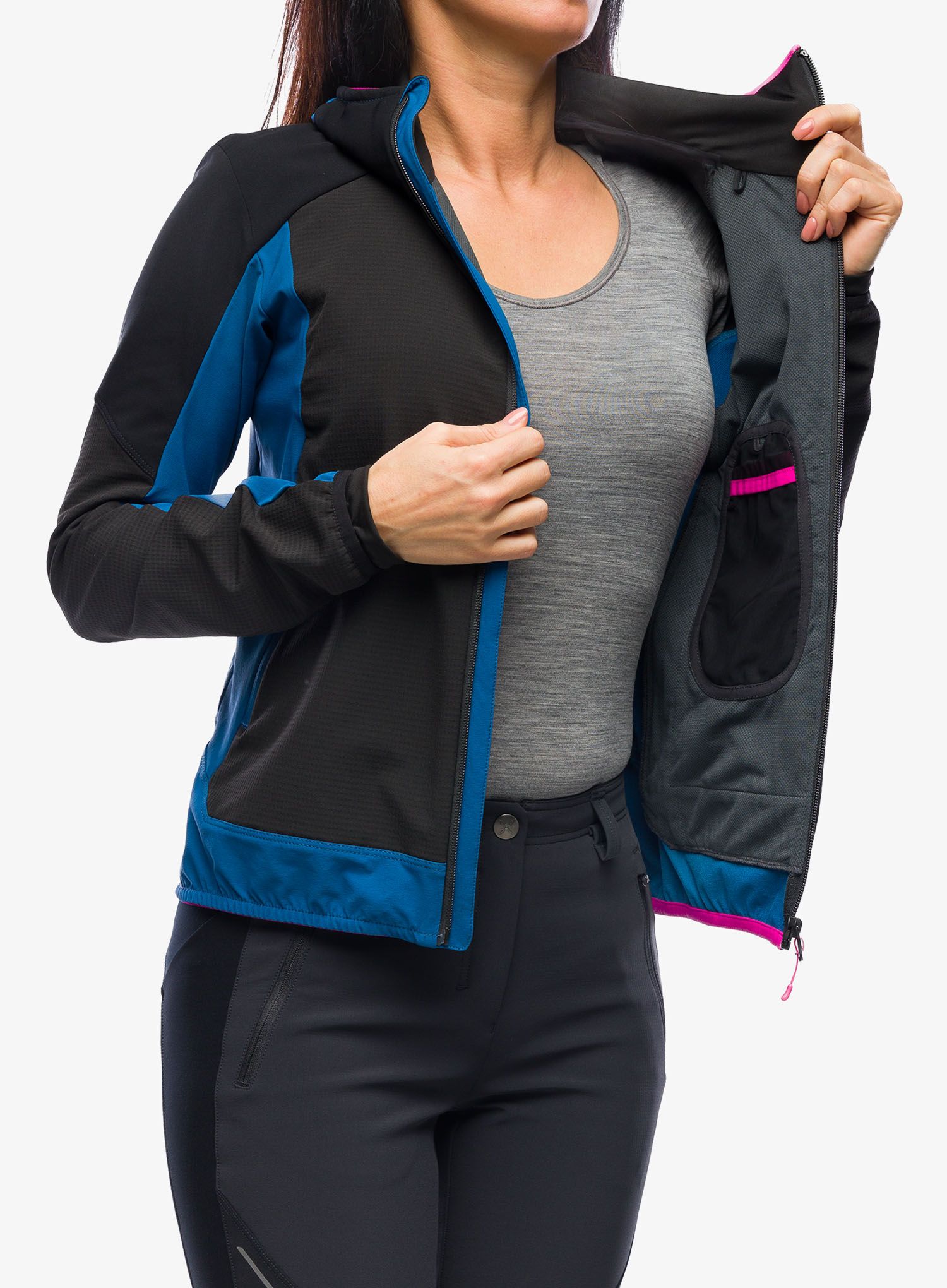 Ženska jakna Montura Premium Wind Conf.Fit Jacket - black/deep blue