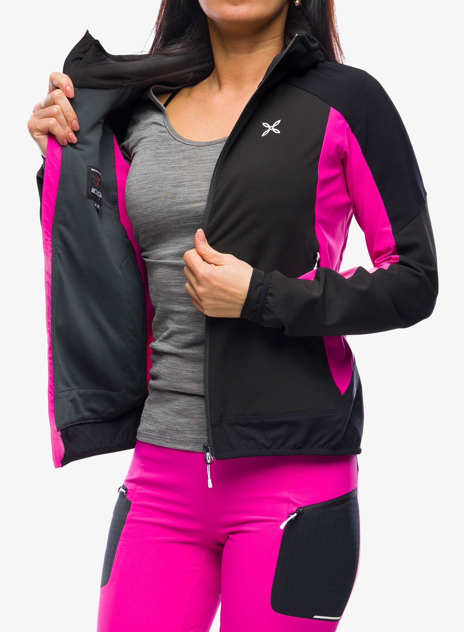 Ženska softshell jakna Montura Premium Wind Conf.Fit Jacket - black/intense violet