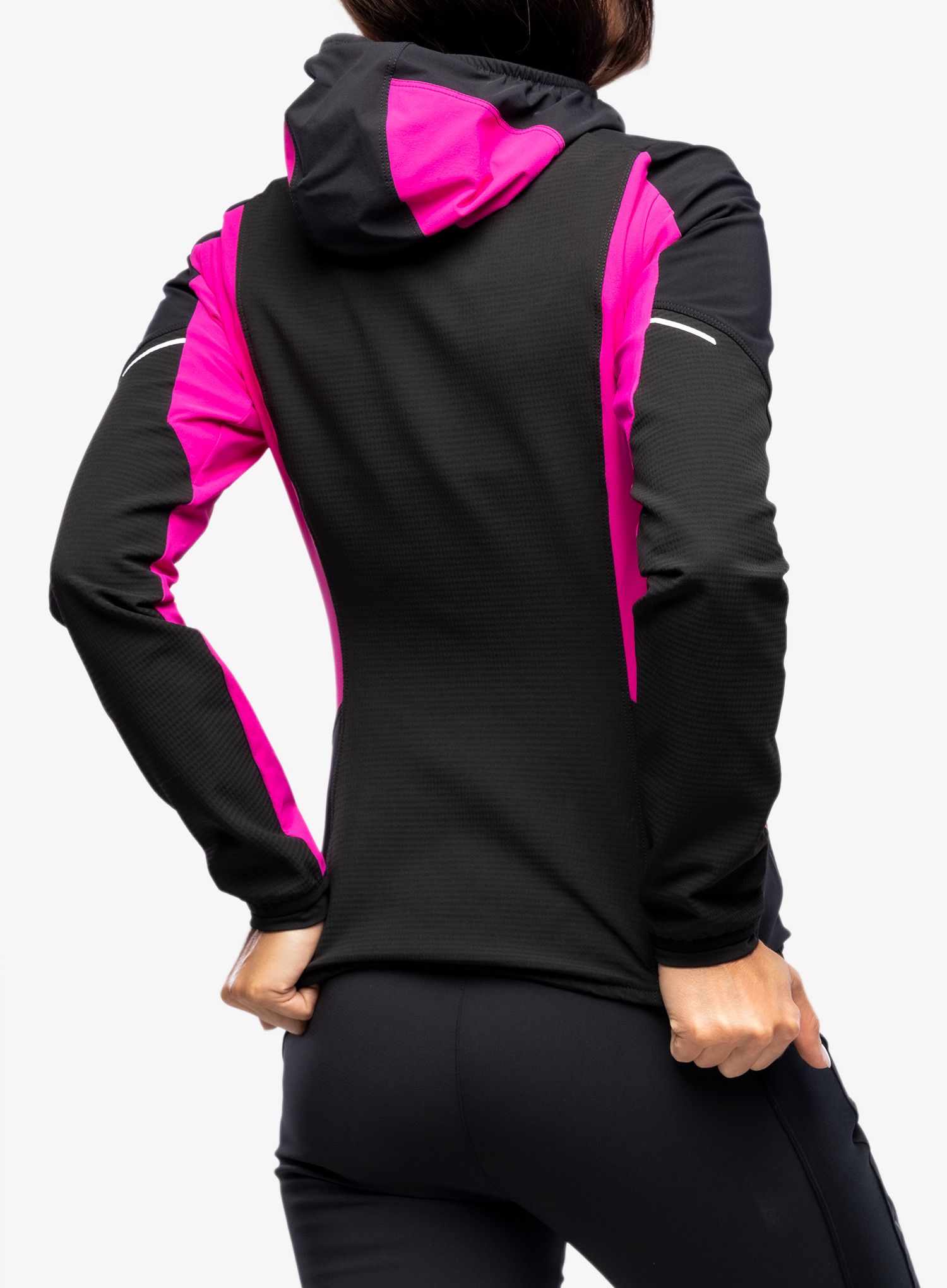 Ženska softshell jakna Montura Premium Wind Hoody Jacket - black/intense violet