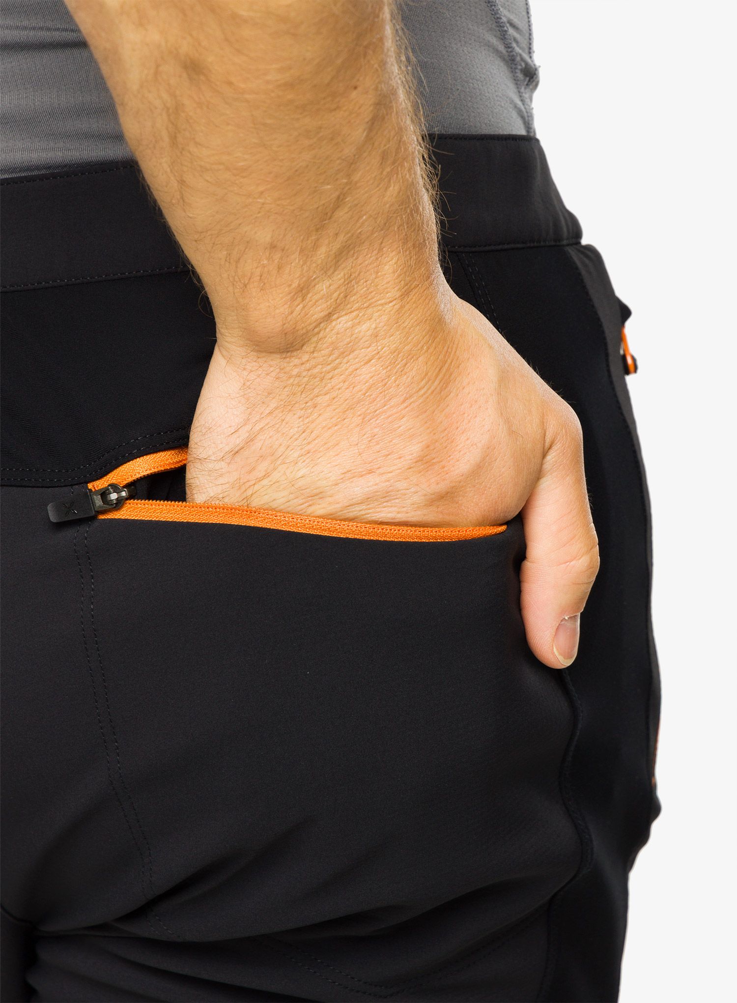 Softshell hlače Montura Presanella Pants - black/mandarine