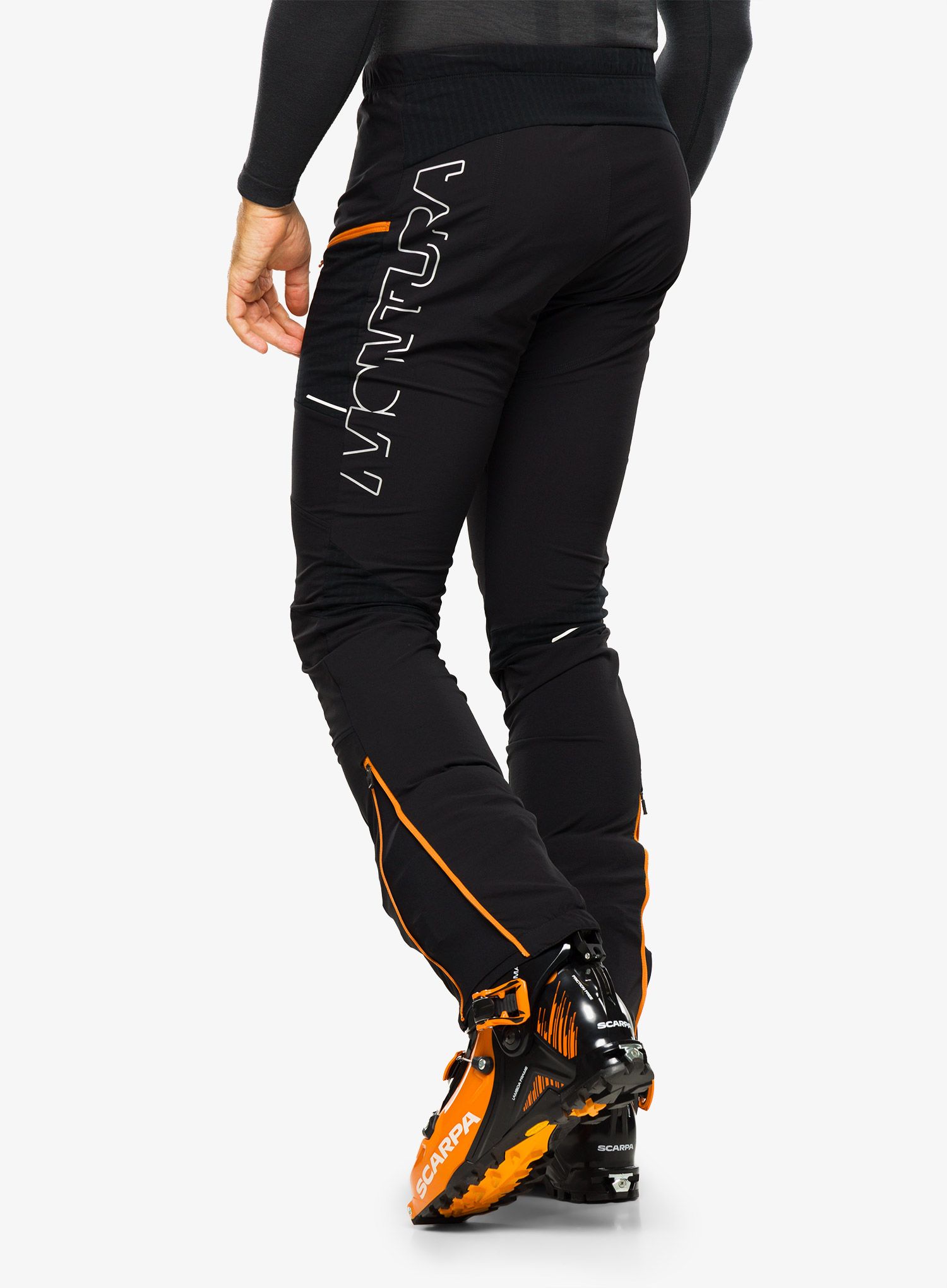 Hlače za turno skijanje Montura Ski Style Pants - black/mandarine